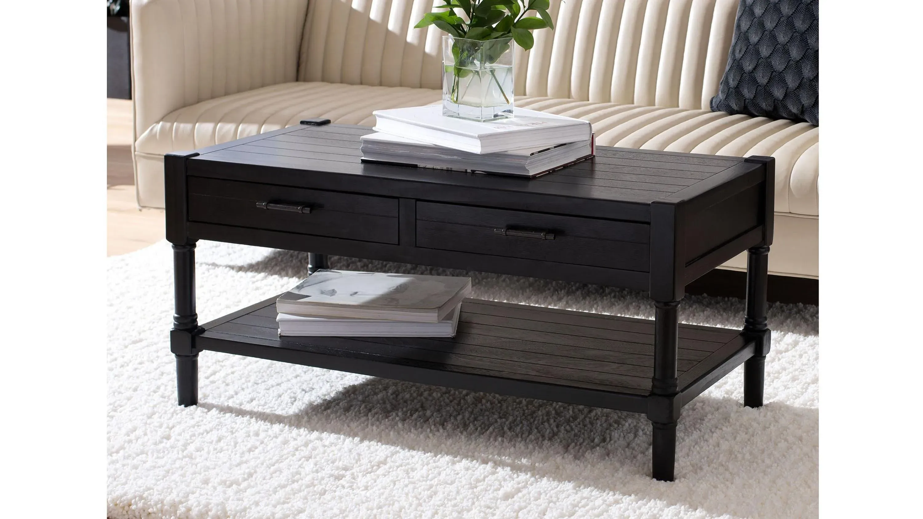 Vernice 2 Drawer Coffee Table | Raymour & Flanigan