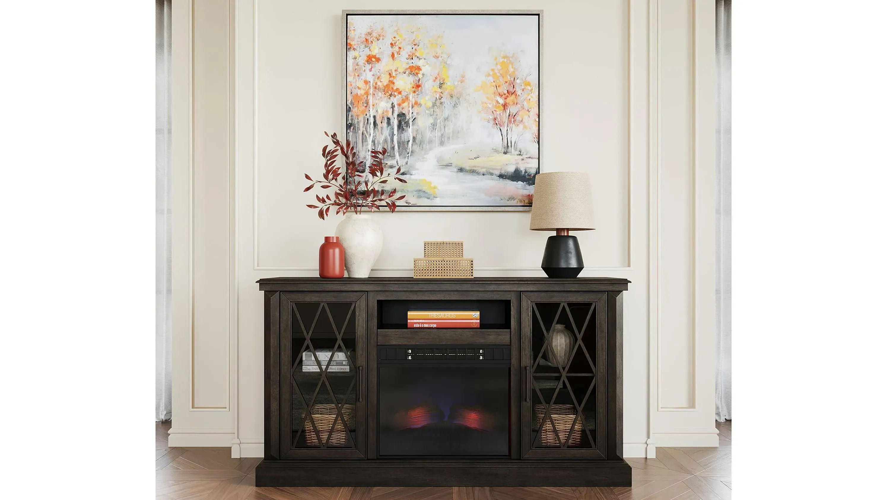 Arrabelle Media Mantel with CoolGlow Firebox