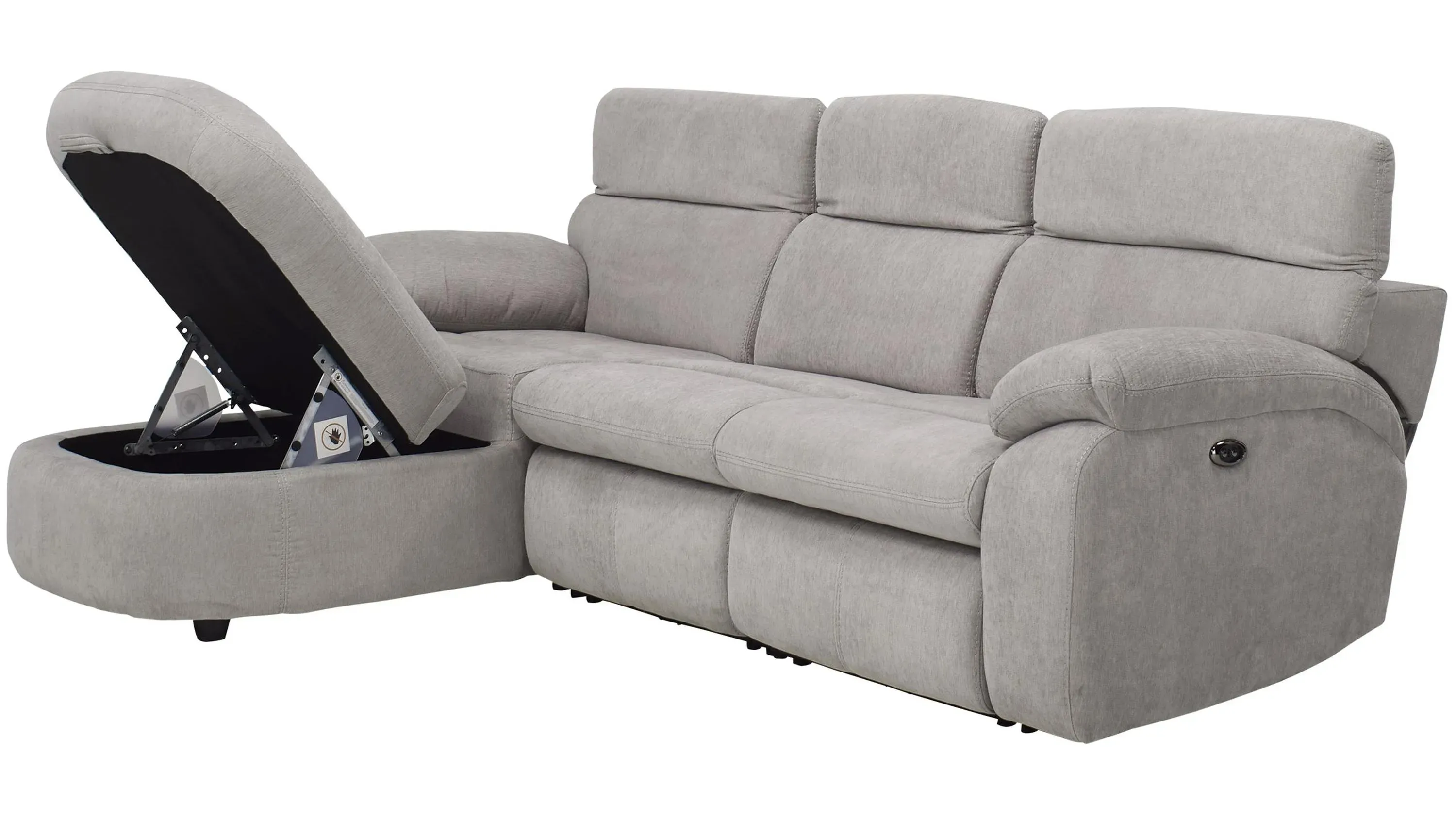 Enbright Microfiber 3-pc. Power-Reclining Sectional