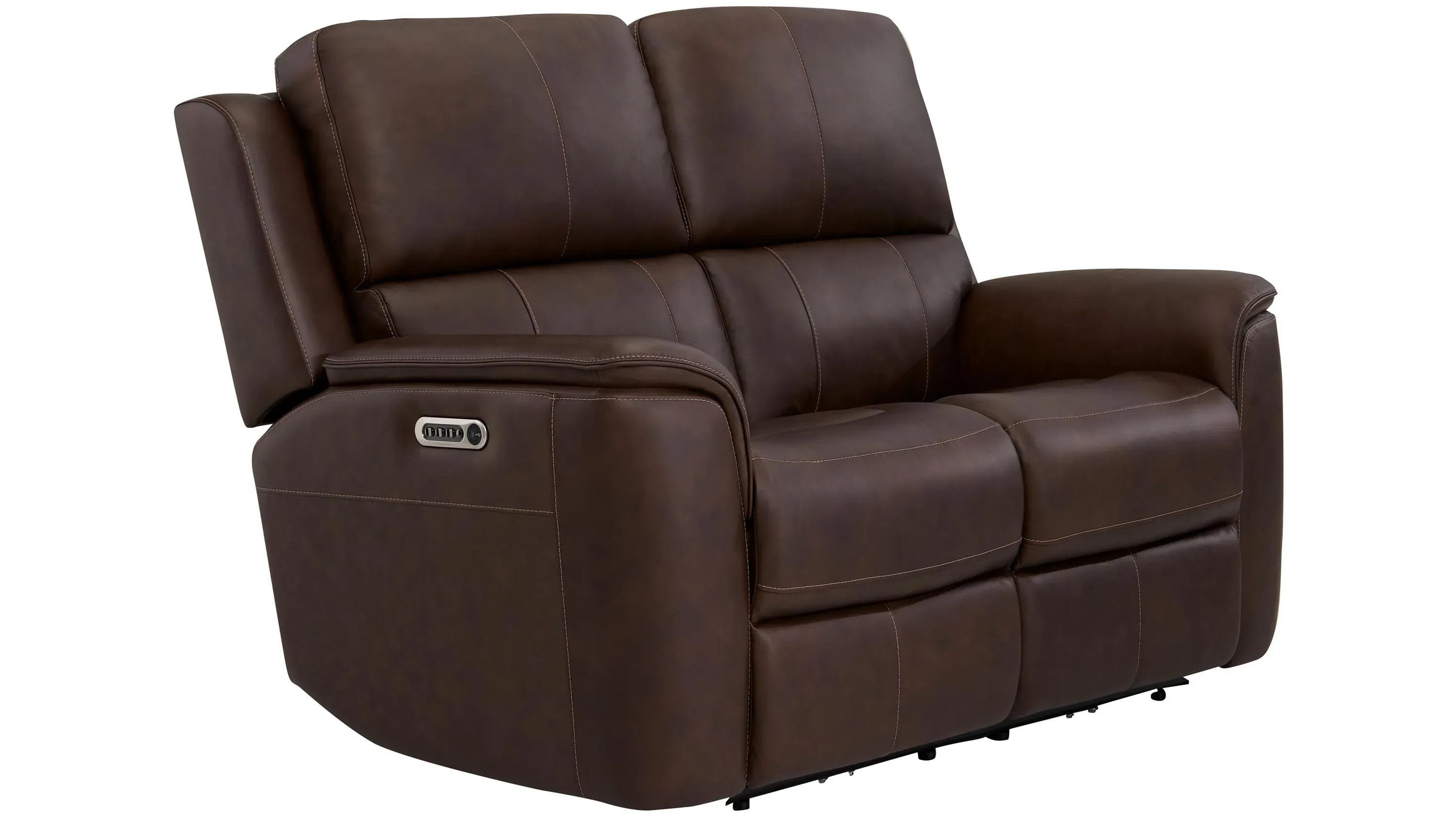 Henrick Triple Power Leather Loveseat | Raymour & Flanigan