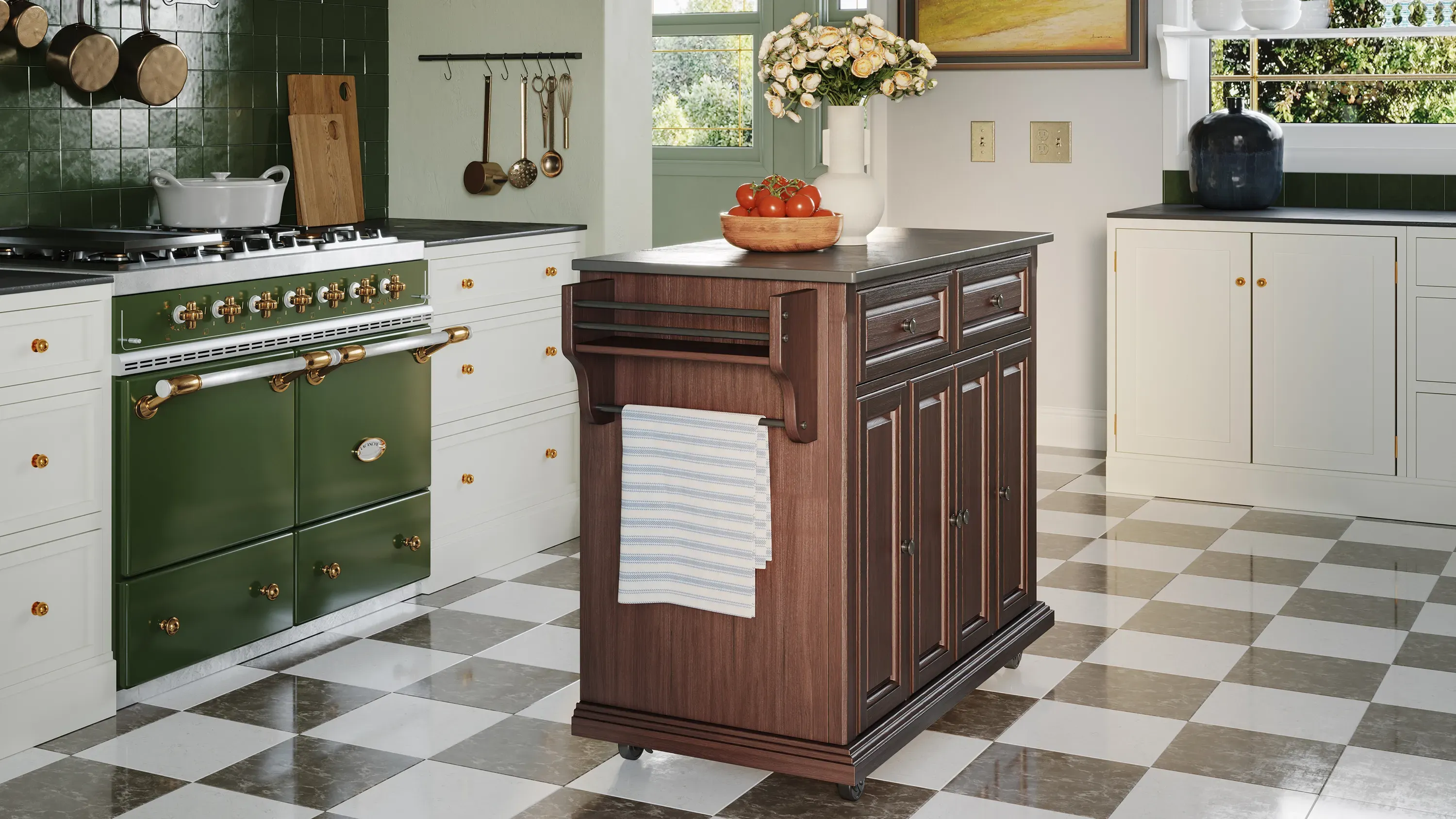 Devon Kitchen Cart W/Castors | Raymour & Flanigan