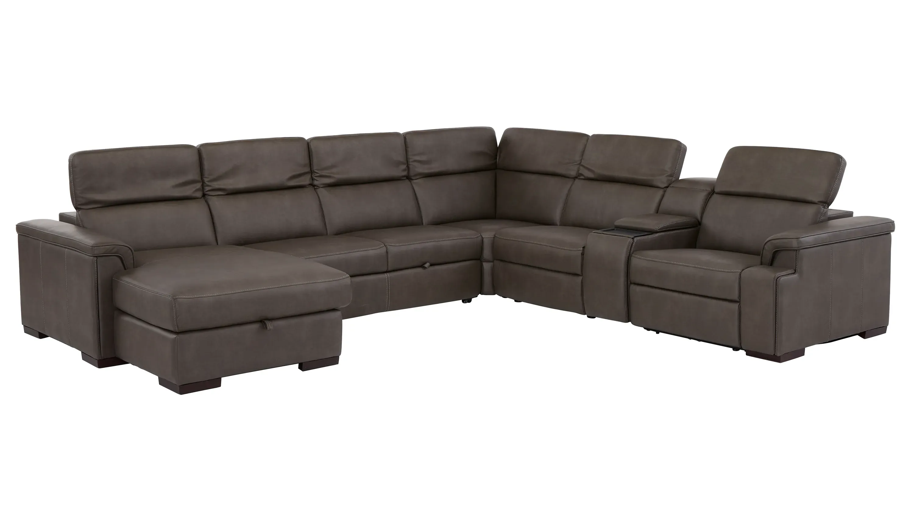 Orion 6-pc. Dual Power Media Sectional w/ Speaker Headrest