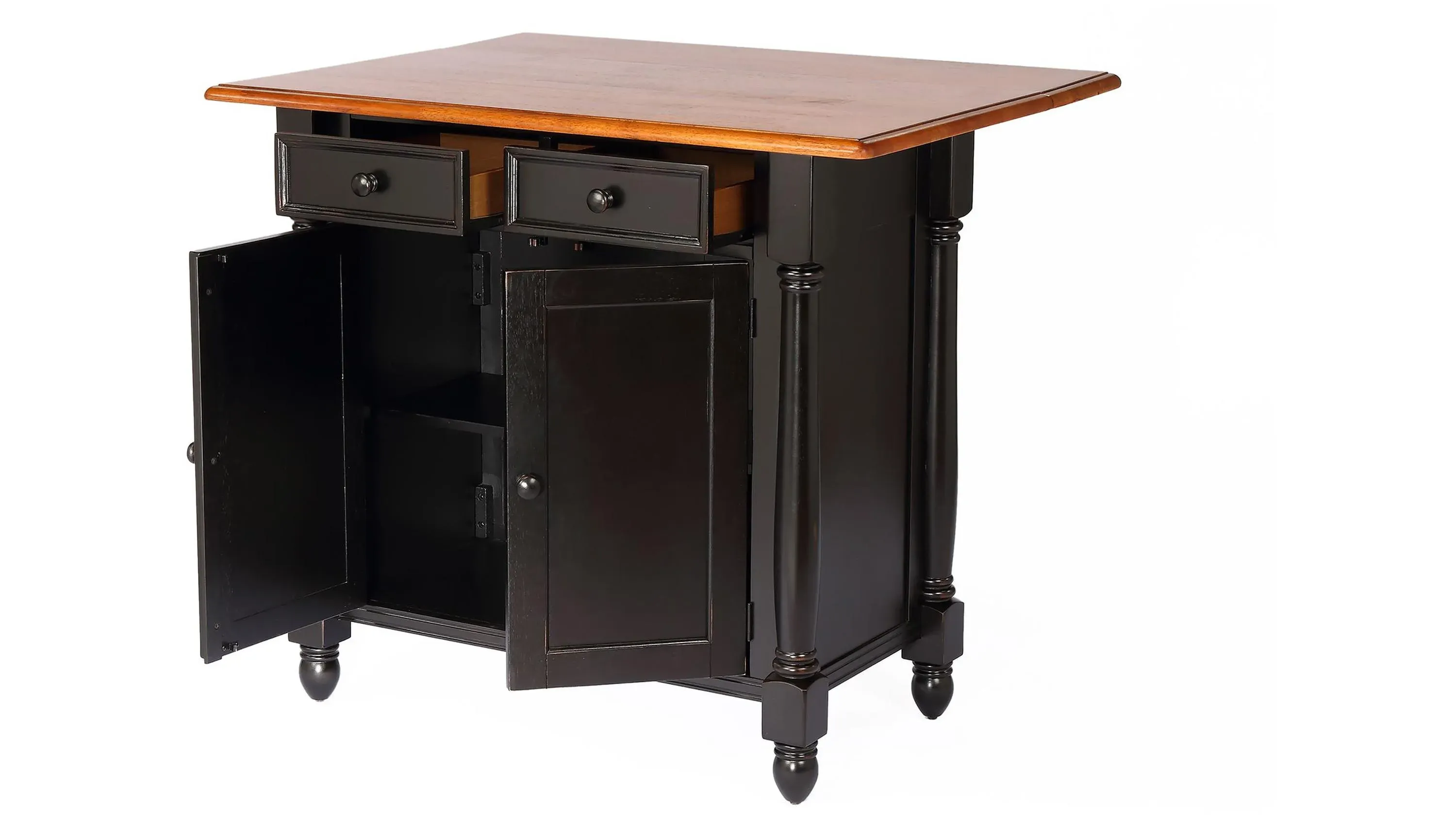 Black Cherry Selections Kitchen Island with Drop Leaf Top