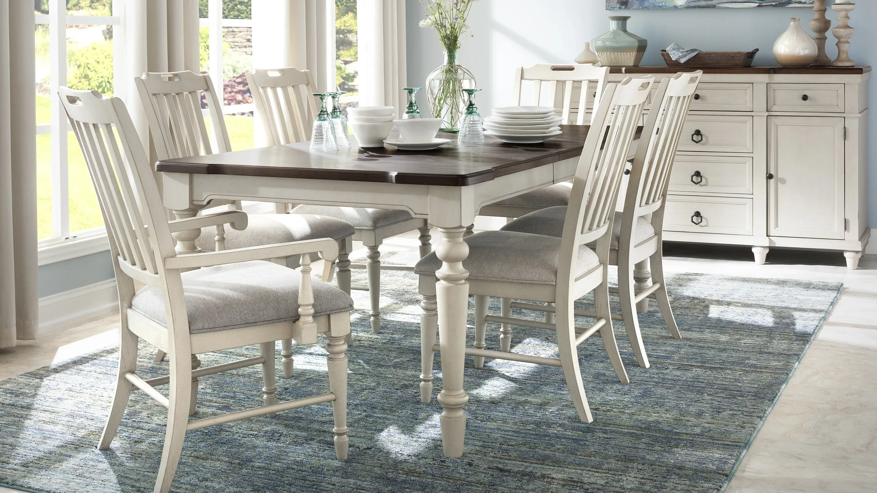 Saybrook 7-pc. Dining Set | Raymour & Flanigan