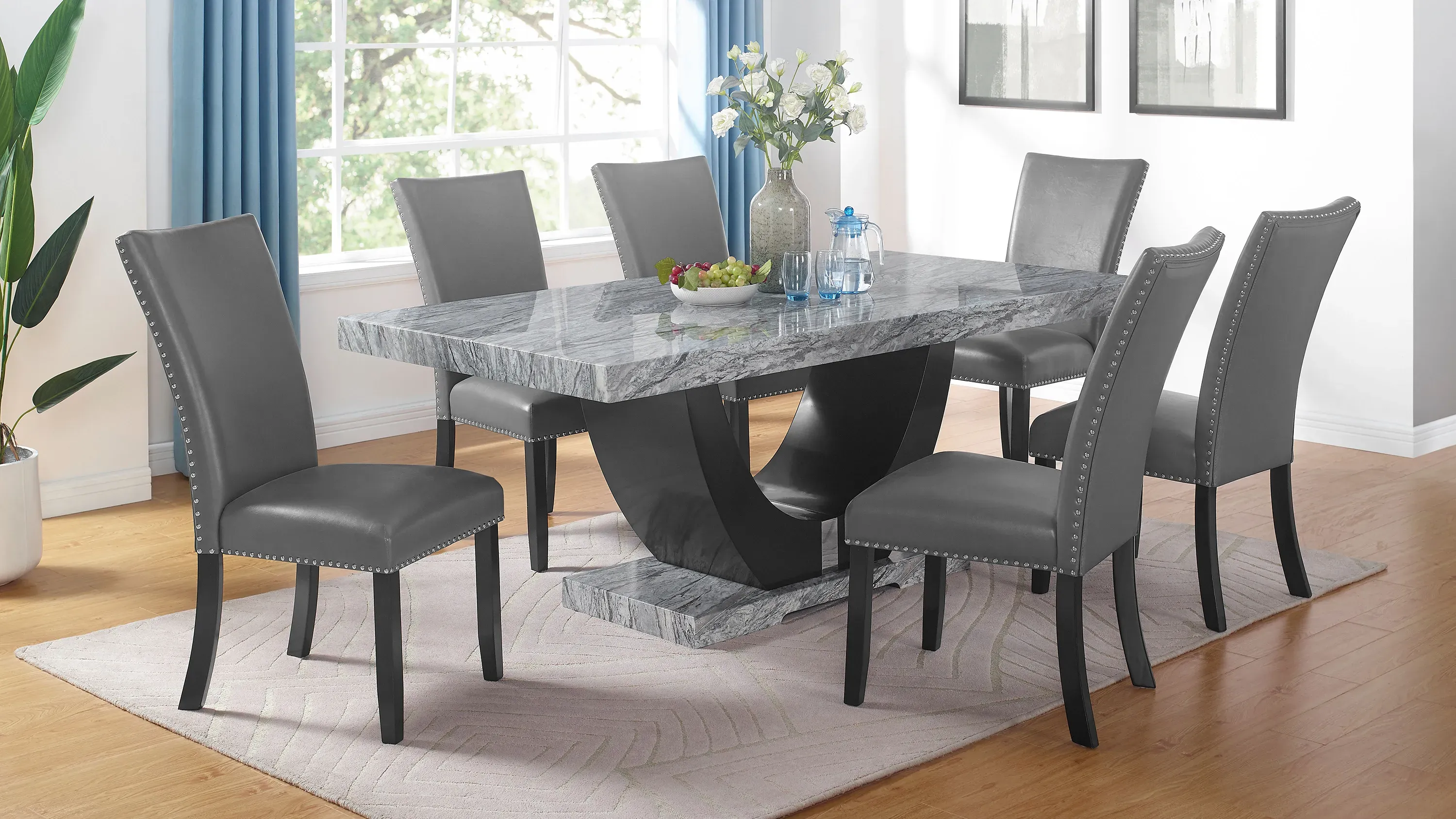 DRAW A LINE　Dining Room set 4点　匿名配送 送料無料 Lyra 7-pc. Dining Set | Raymour & Flanigan