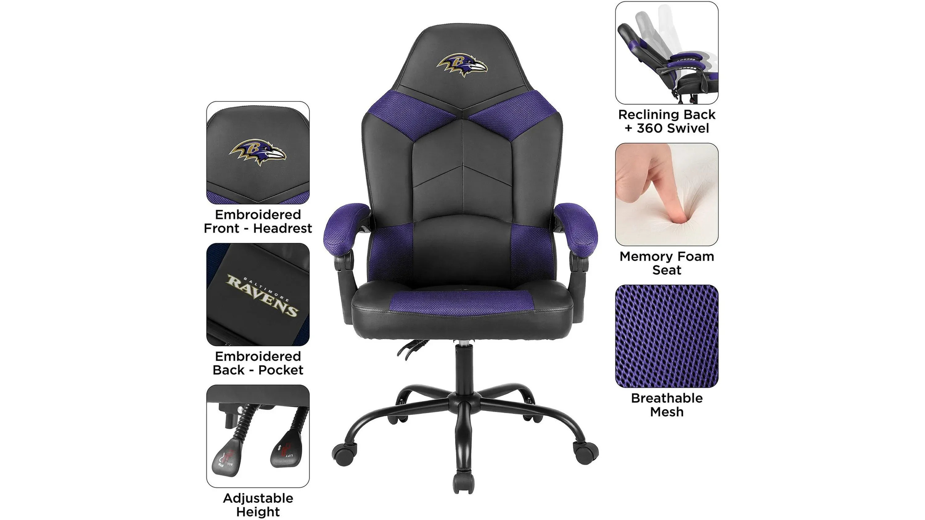 Baltimore Ravens Oversized Adjustable Office Chair | Raymour