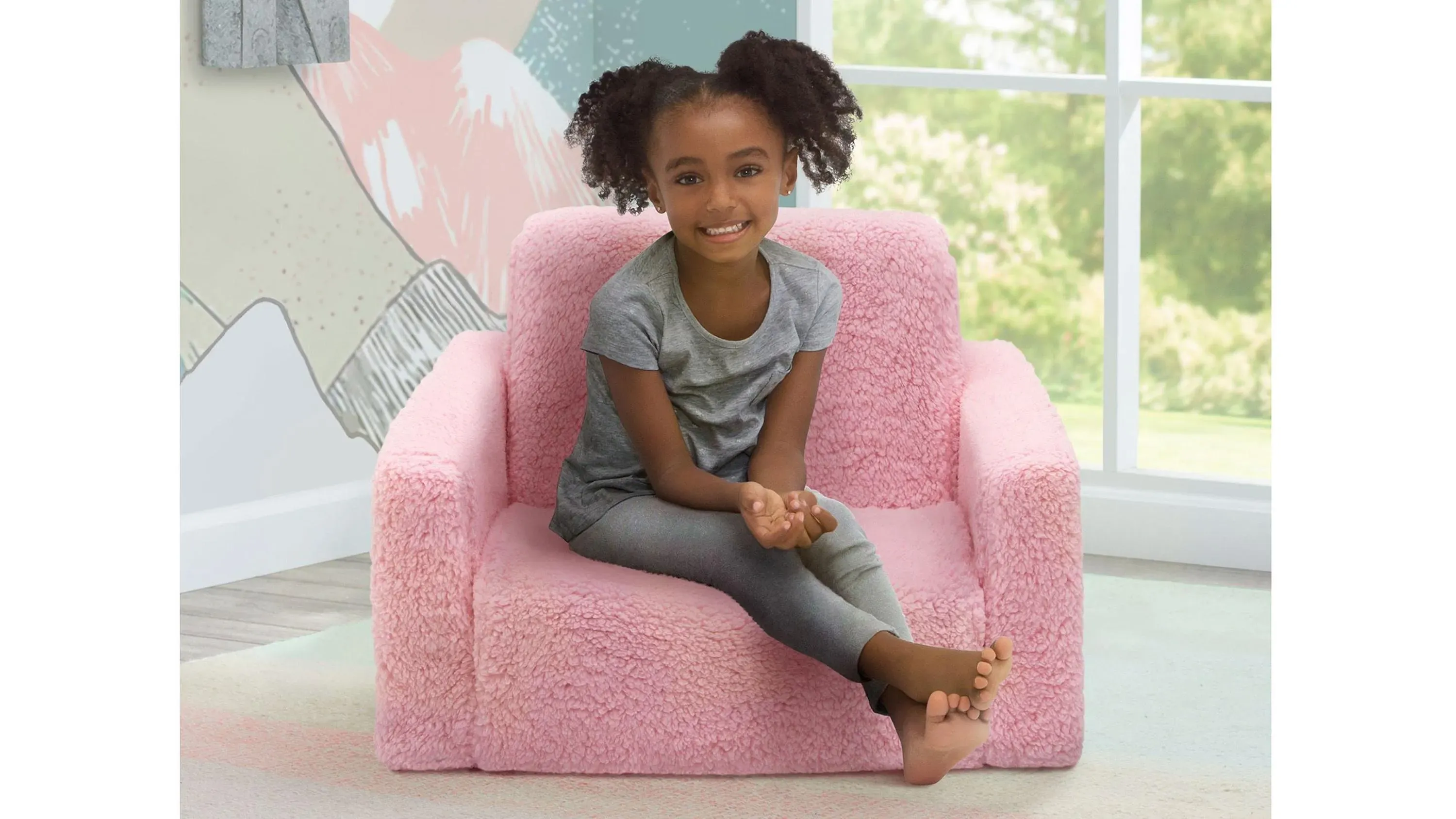 Cozee Flip-Out Sherpa 2-in-1 Convertible Chair to Lounger by Delta