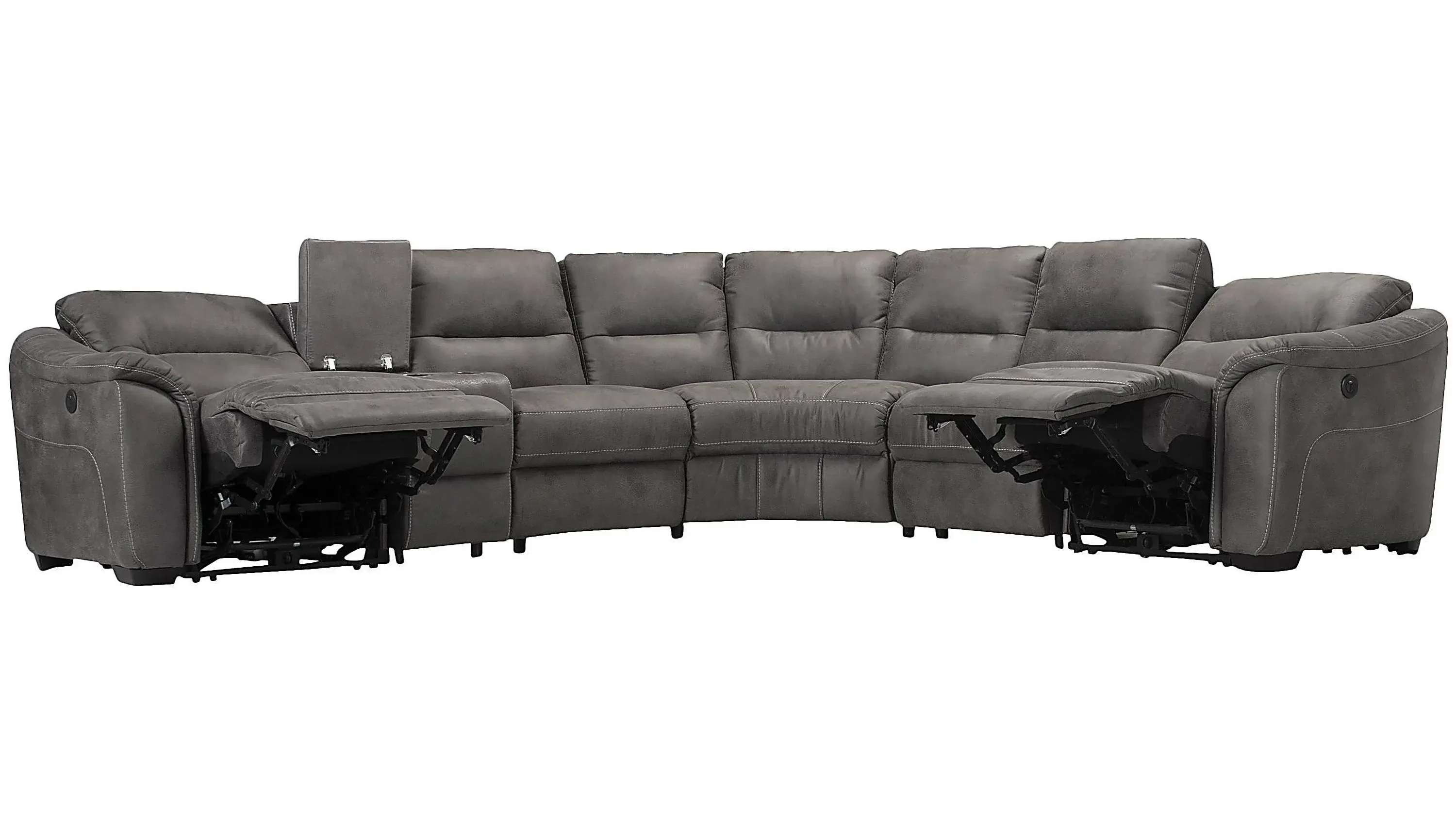 Rockland Microfiber 6-pc. Power Sectional