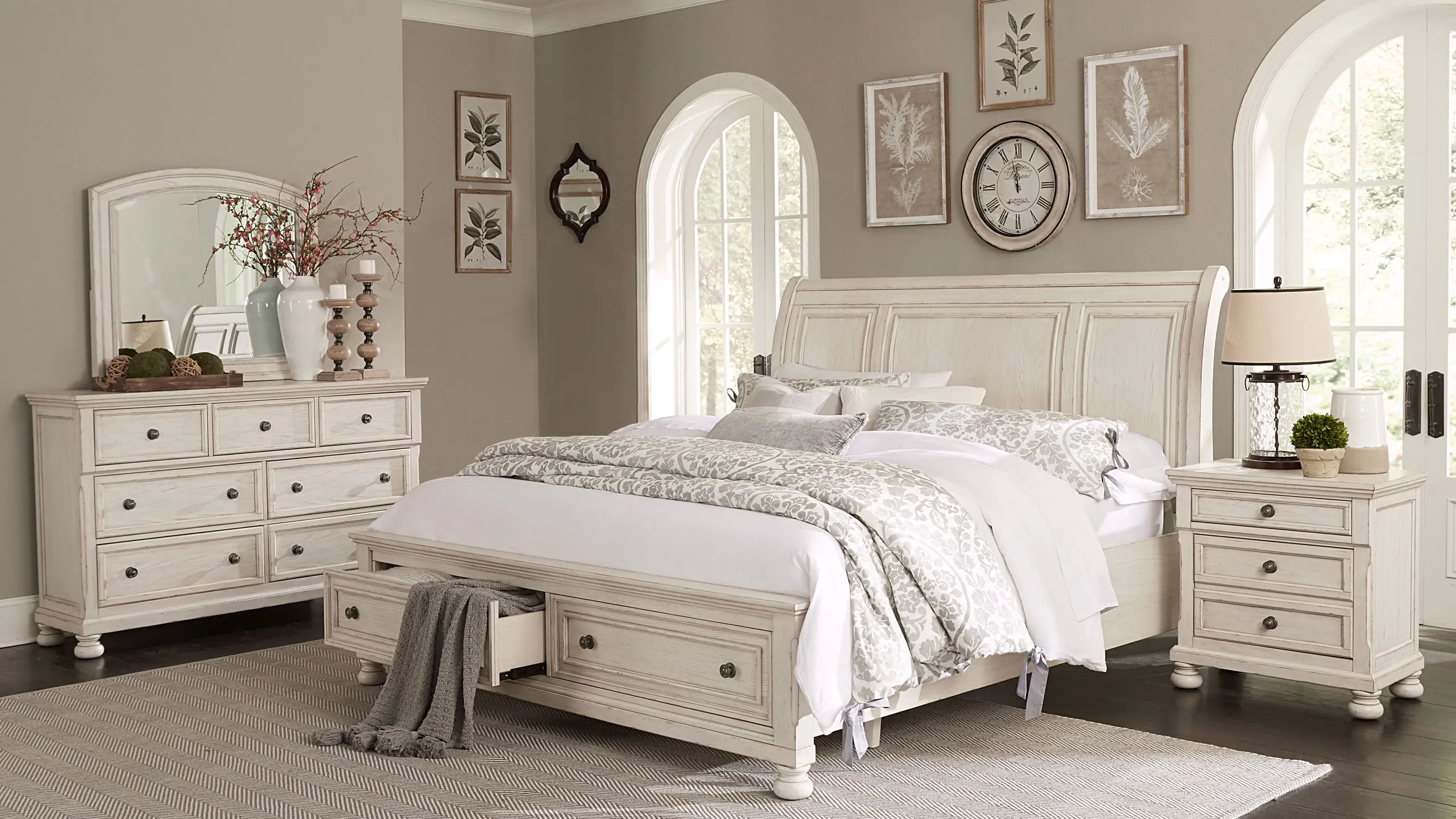 Donegan 5 pc. Sleigh Platform Storage Bedroom Set