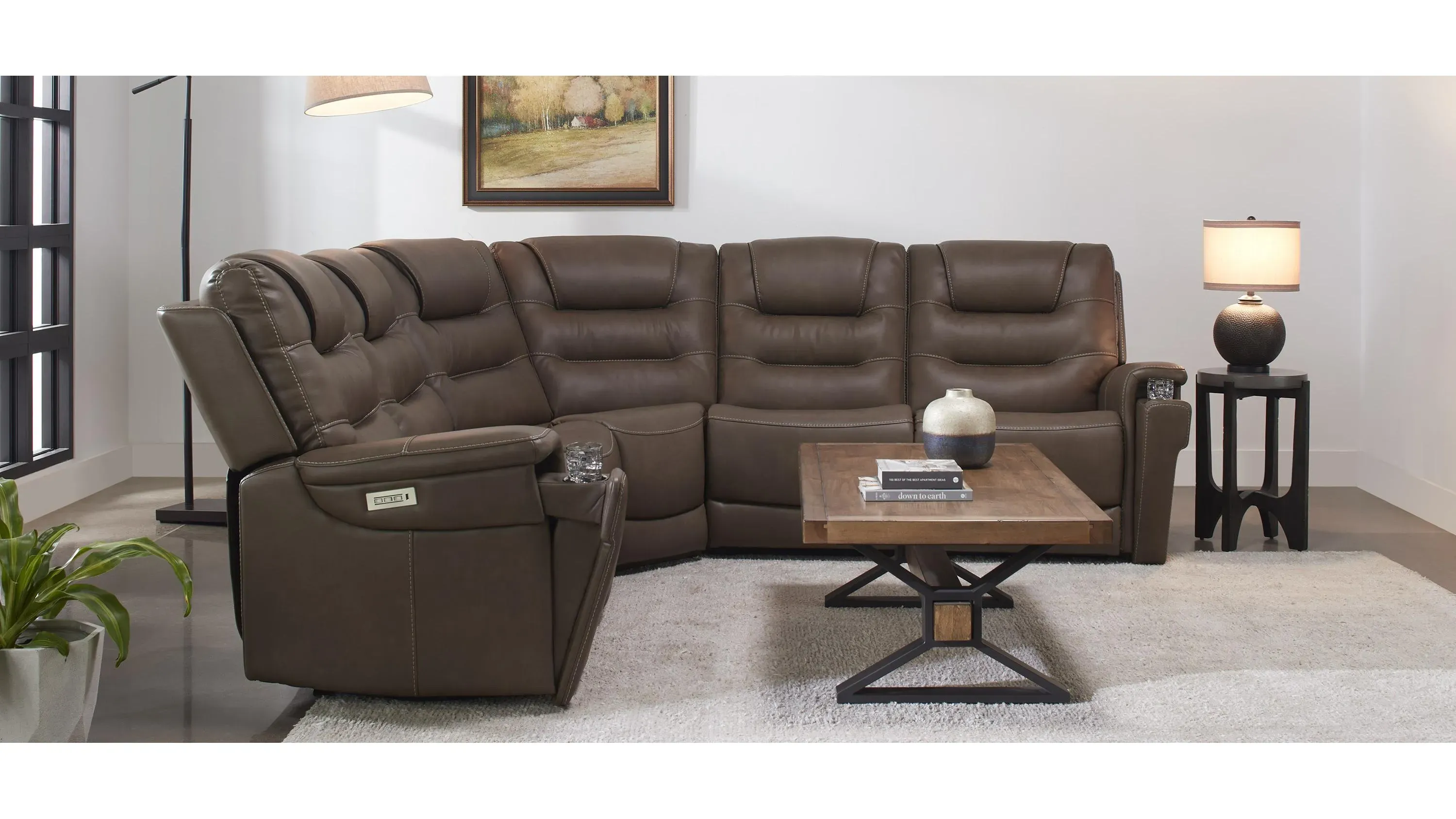 Danbury 5-pc. Power Sectional w/ Power Headrest and Lumbar Support