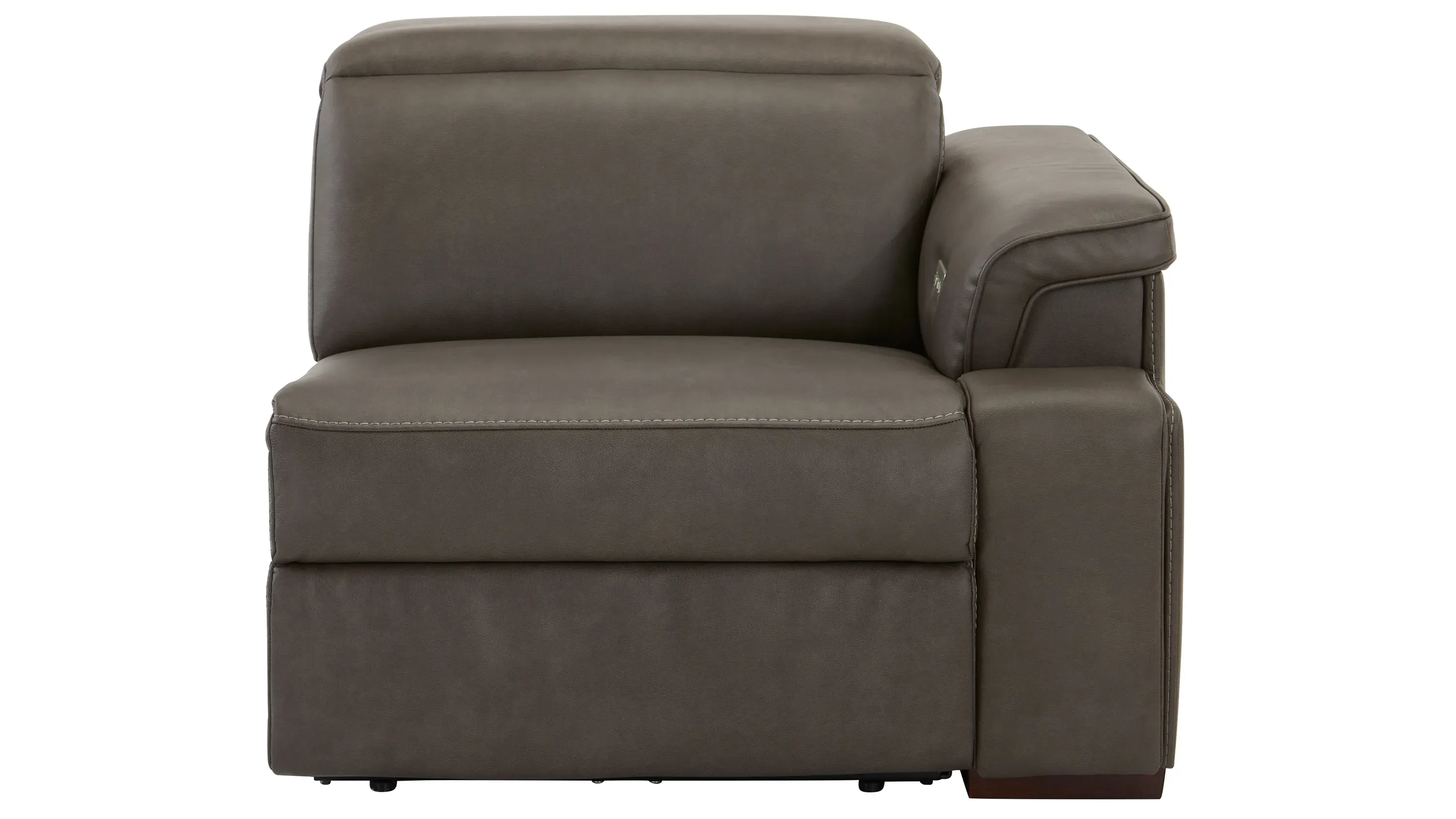 レオン Orion Right Arm Facing Dual Power Recliner w/ Speaker Headrest