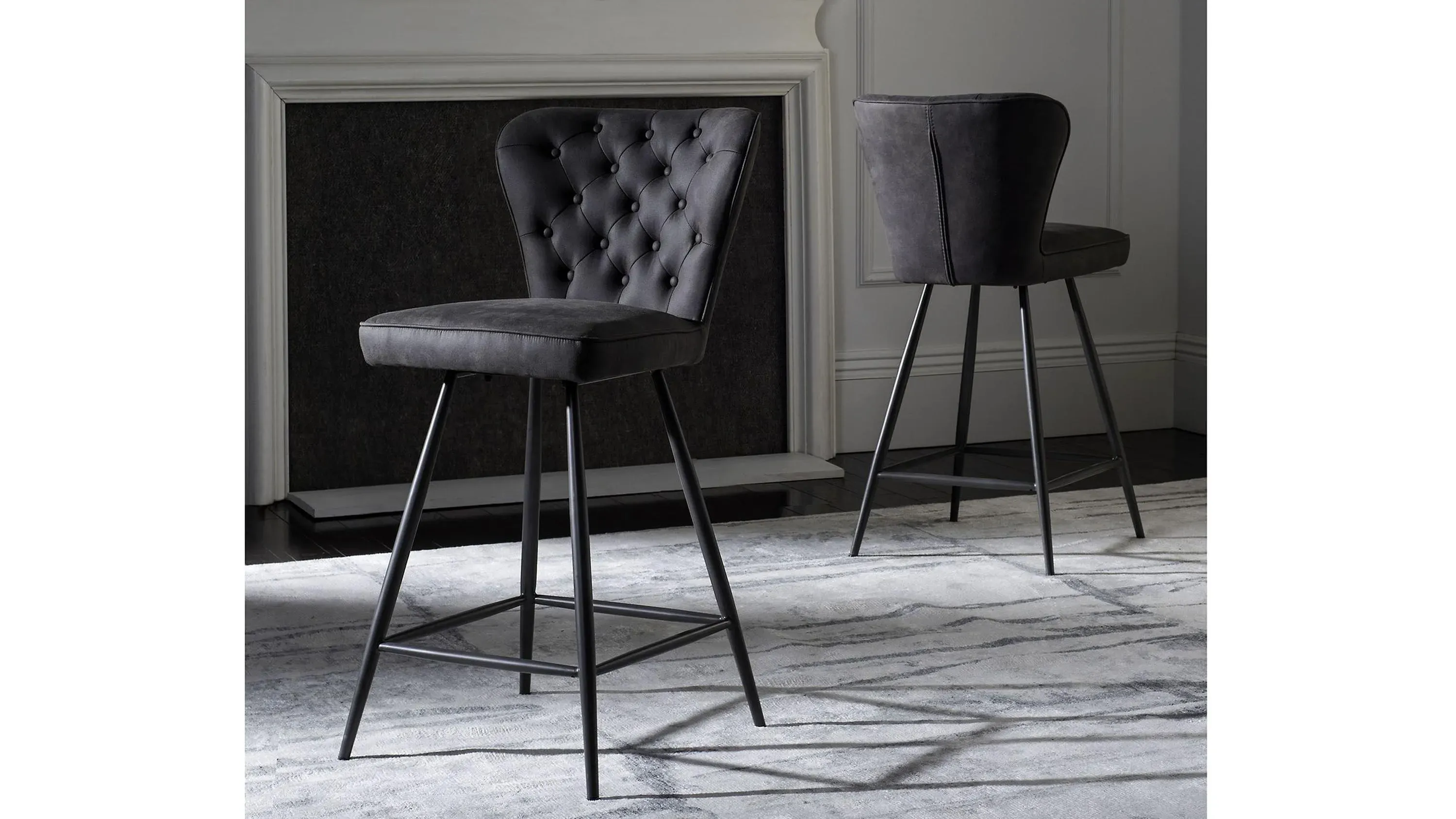 Kingford Tufted Swivel Counter Stool - Set of 2