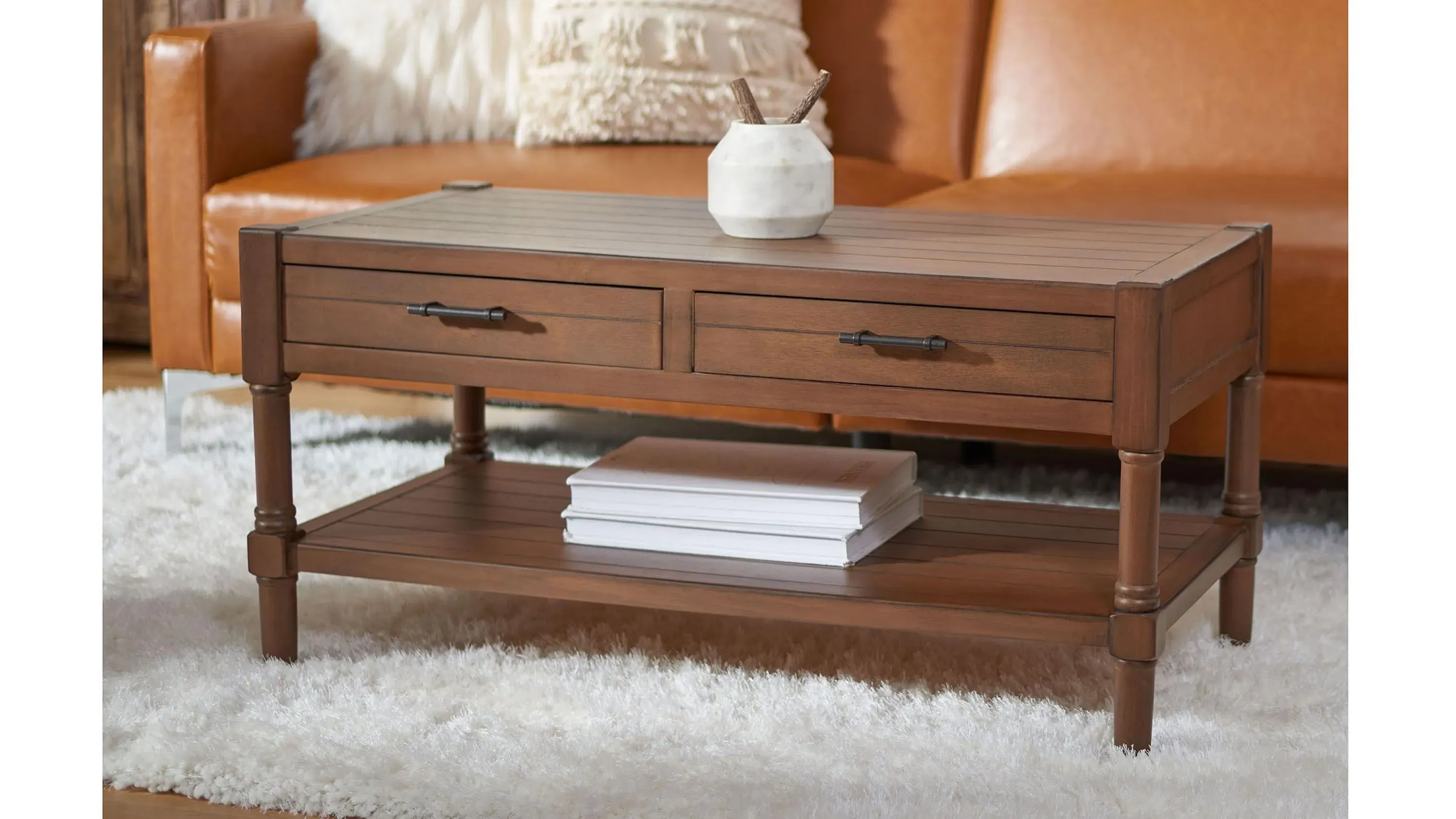 Vernice 2 Drawer Coffee Table Raymour & Flanigan