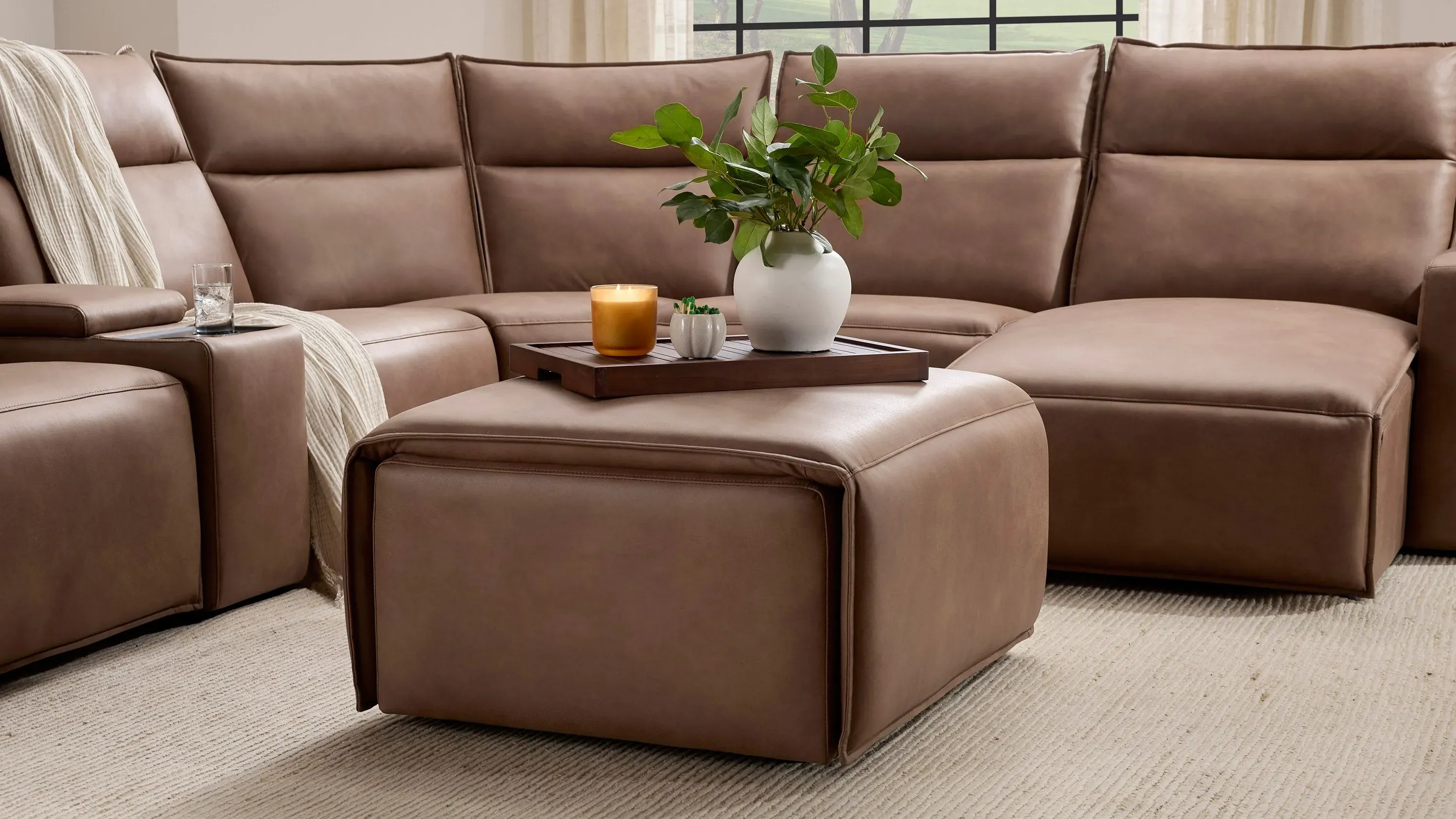 ModularTwo Cocktail Ottoman w/ Casters | Raymour & Flanigan