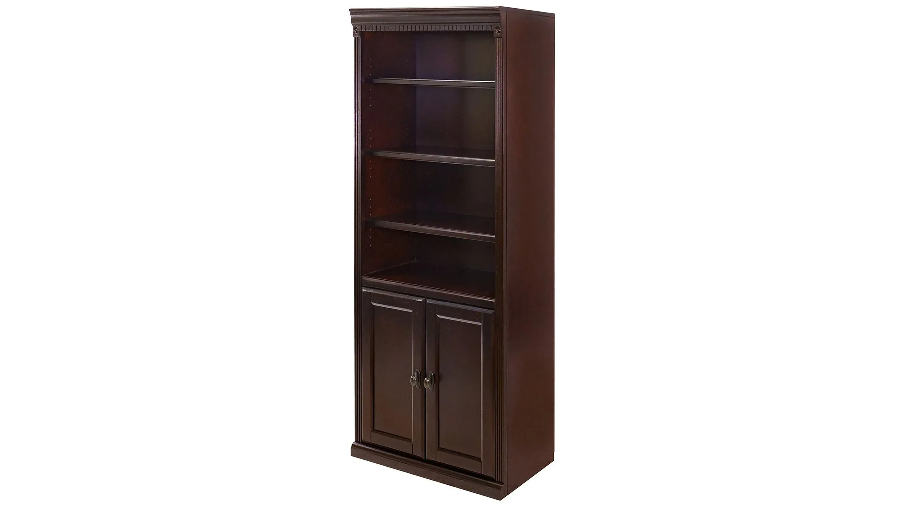 Huntington Oxford Wood Bookcase With Doors | Raymour & Flanigan