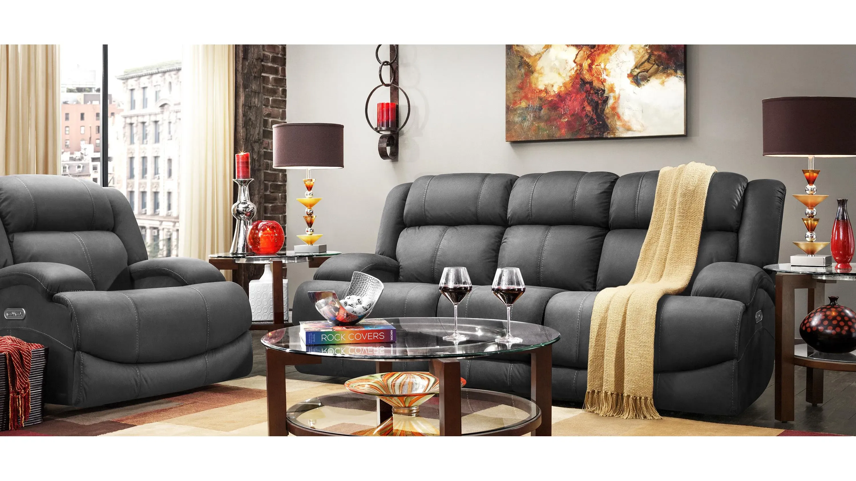 Raymour and flanigan reclining sofa and loveseat discount