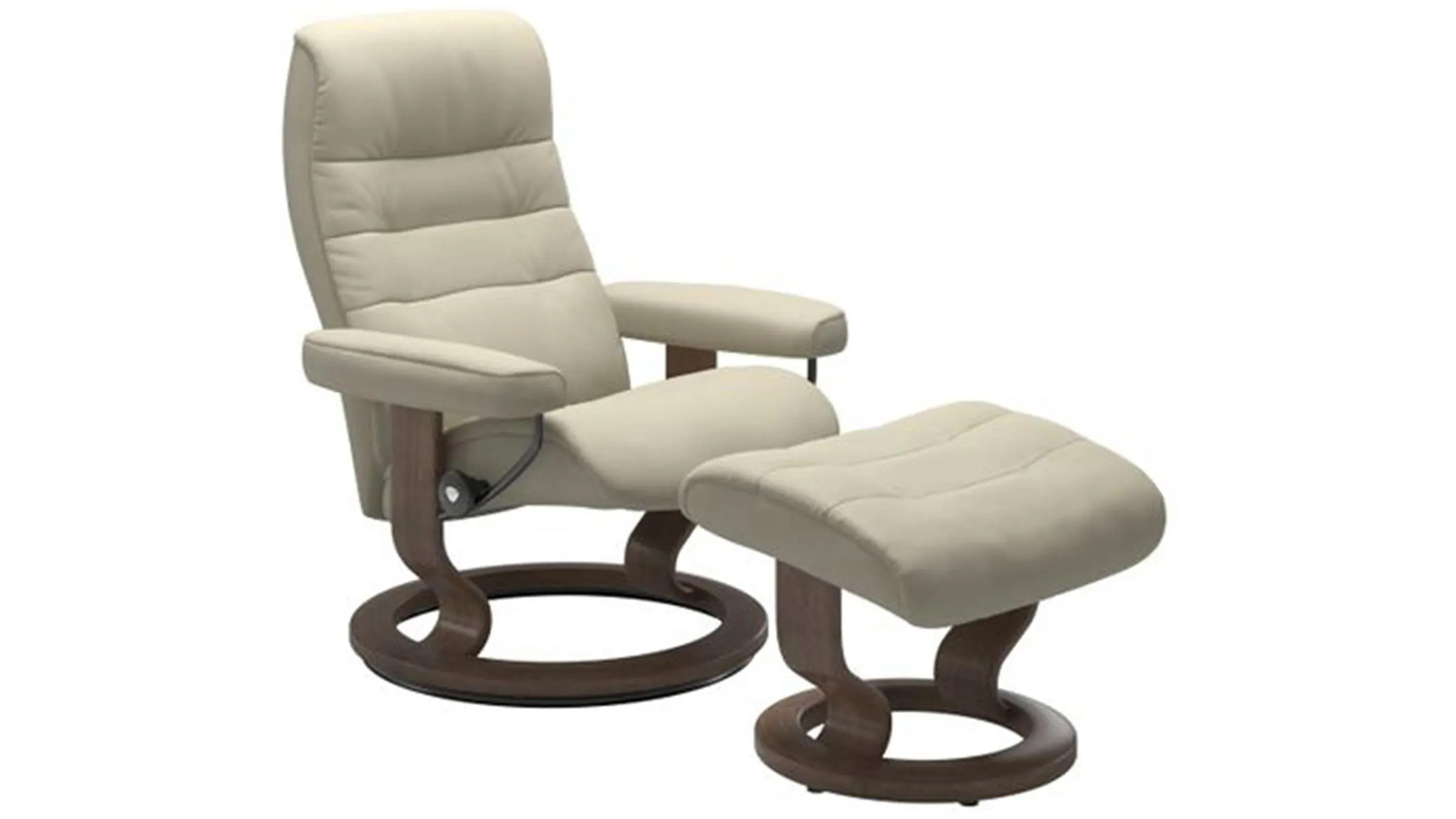 Stressless Opal Medium Classic Reclining Chair and Ottoman Raymour Flanigan
