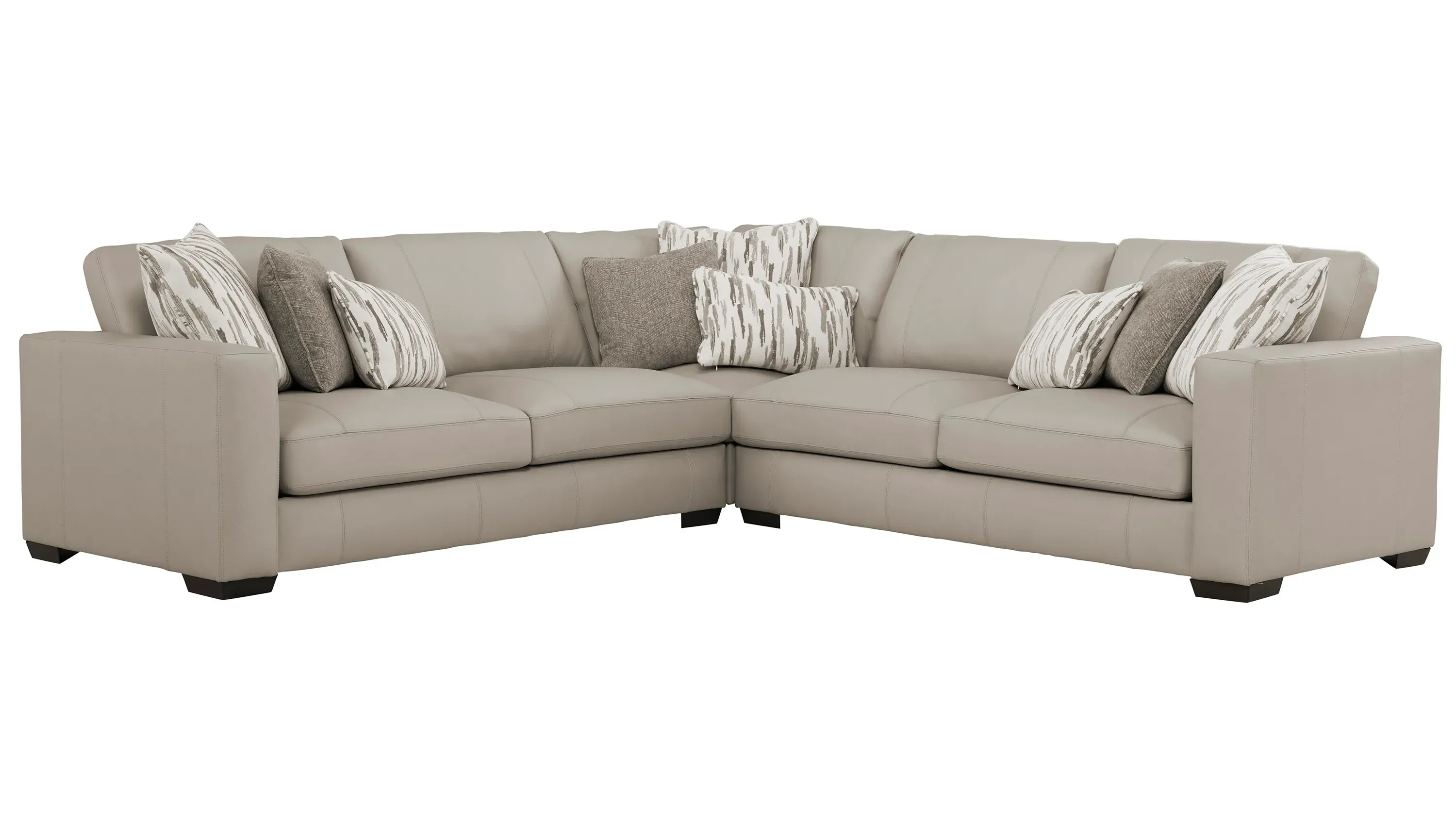 Oaklynn Leather 3-pc. Sectional | Raymour & Flanigan