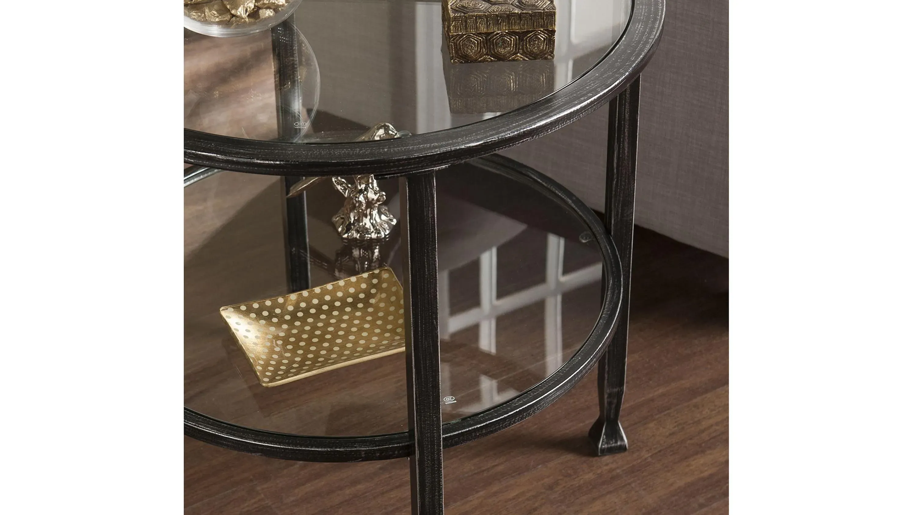 Bexley Metal/Glass Round End Table