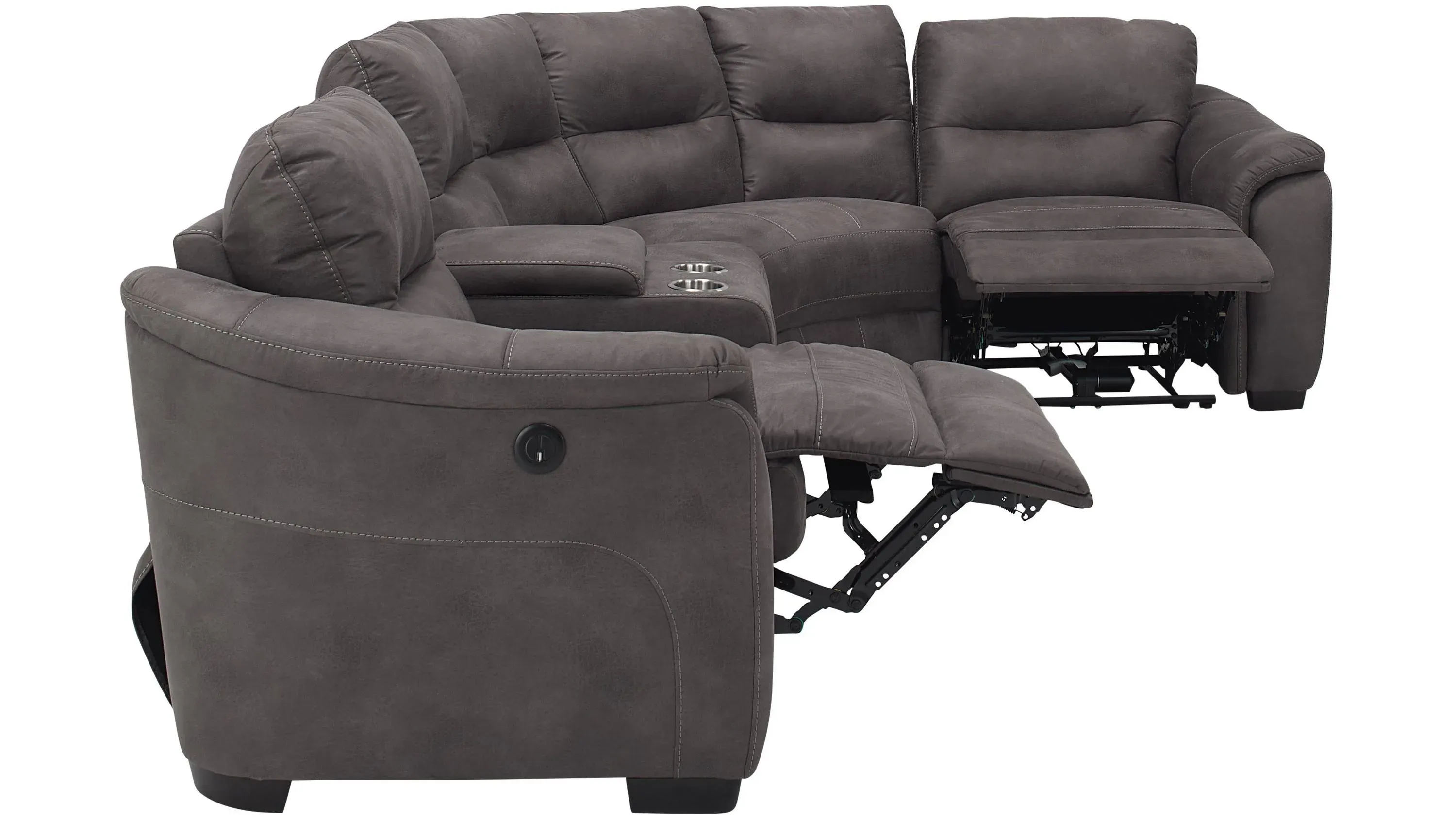 Rockland Microfiber 5-pc. Power Sectional