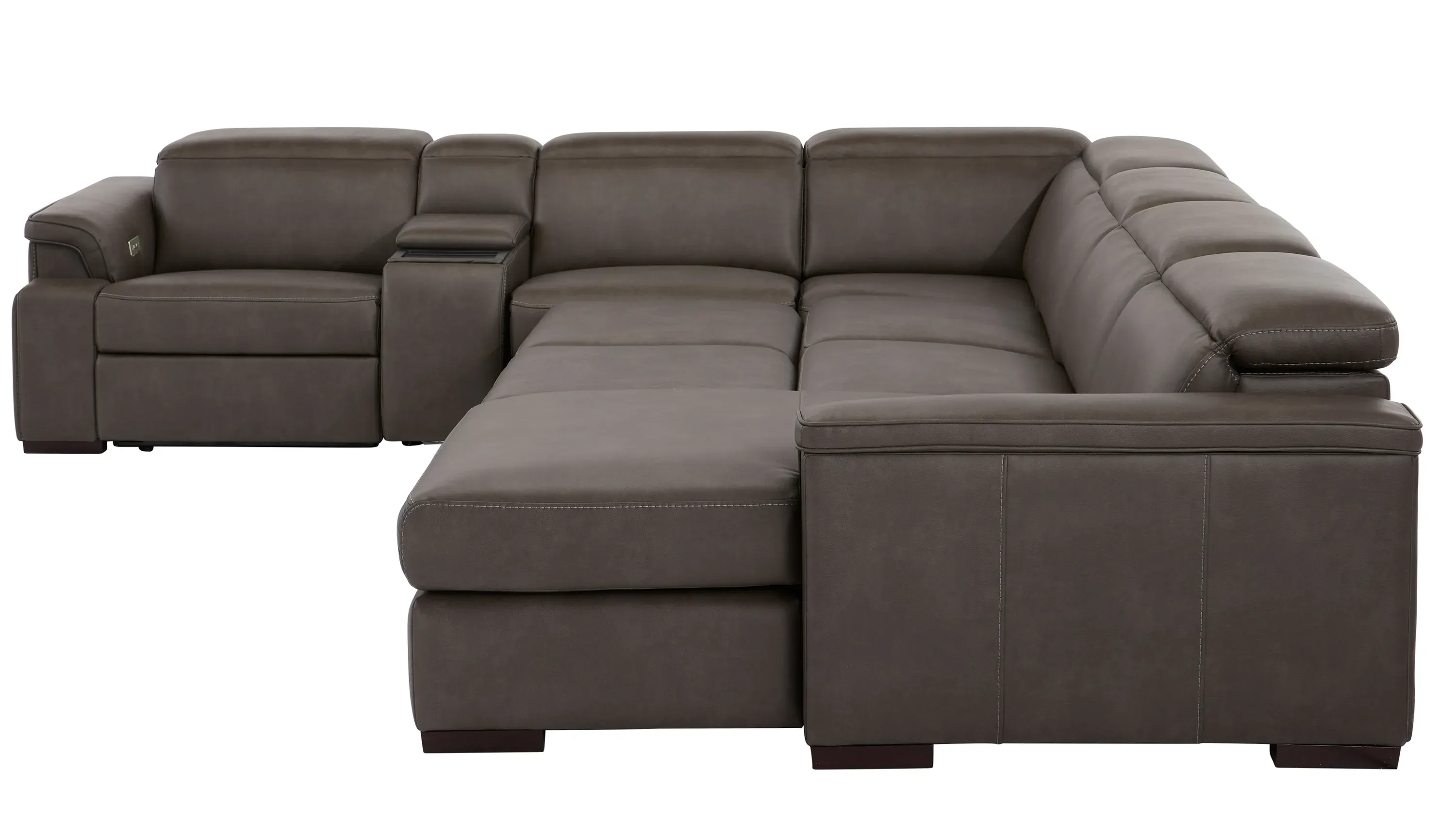 Orion 6-pc. Dual Power Media Sectional w/ Speaker Headrest