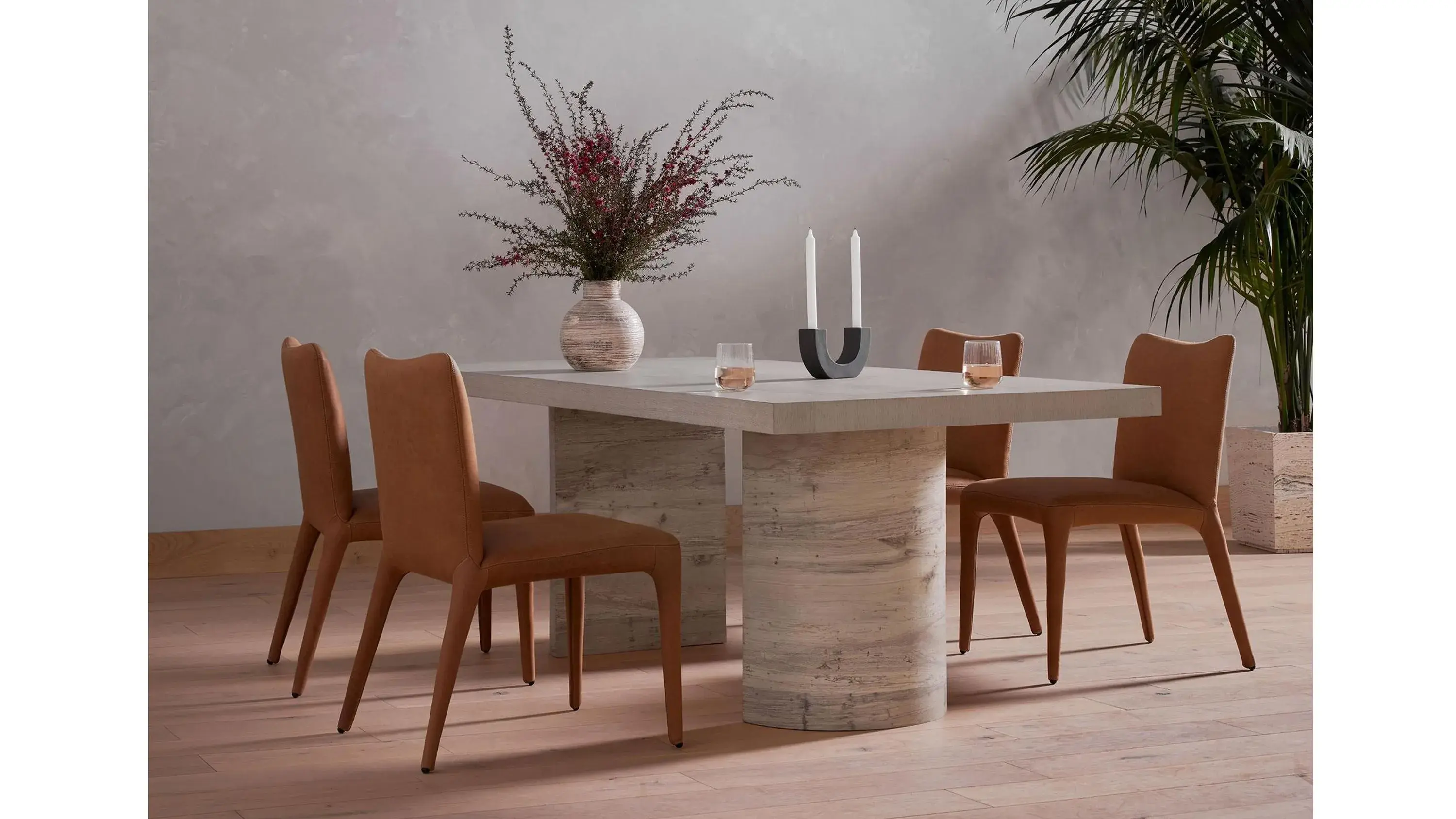 Carnegie Leather Dining Chair (Set of 2) - Thumbnail 3