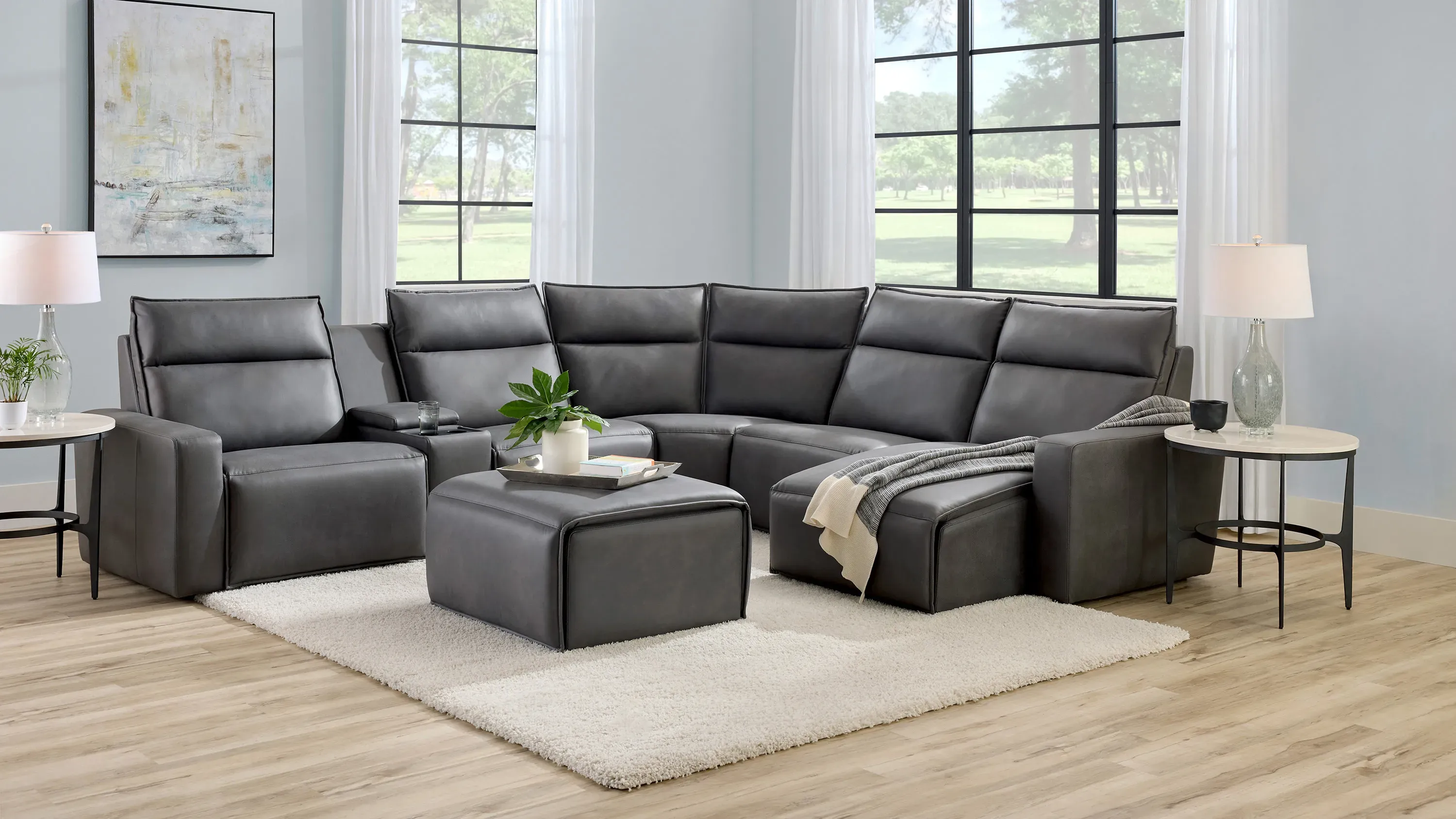 ModularTwo 6-pc. Power Sectional w/ Power Headrest | Raymour