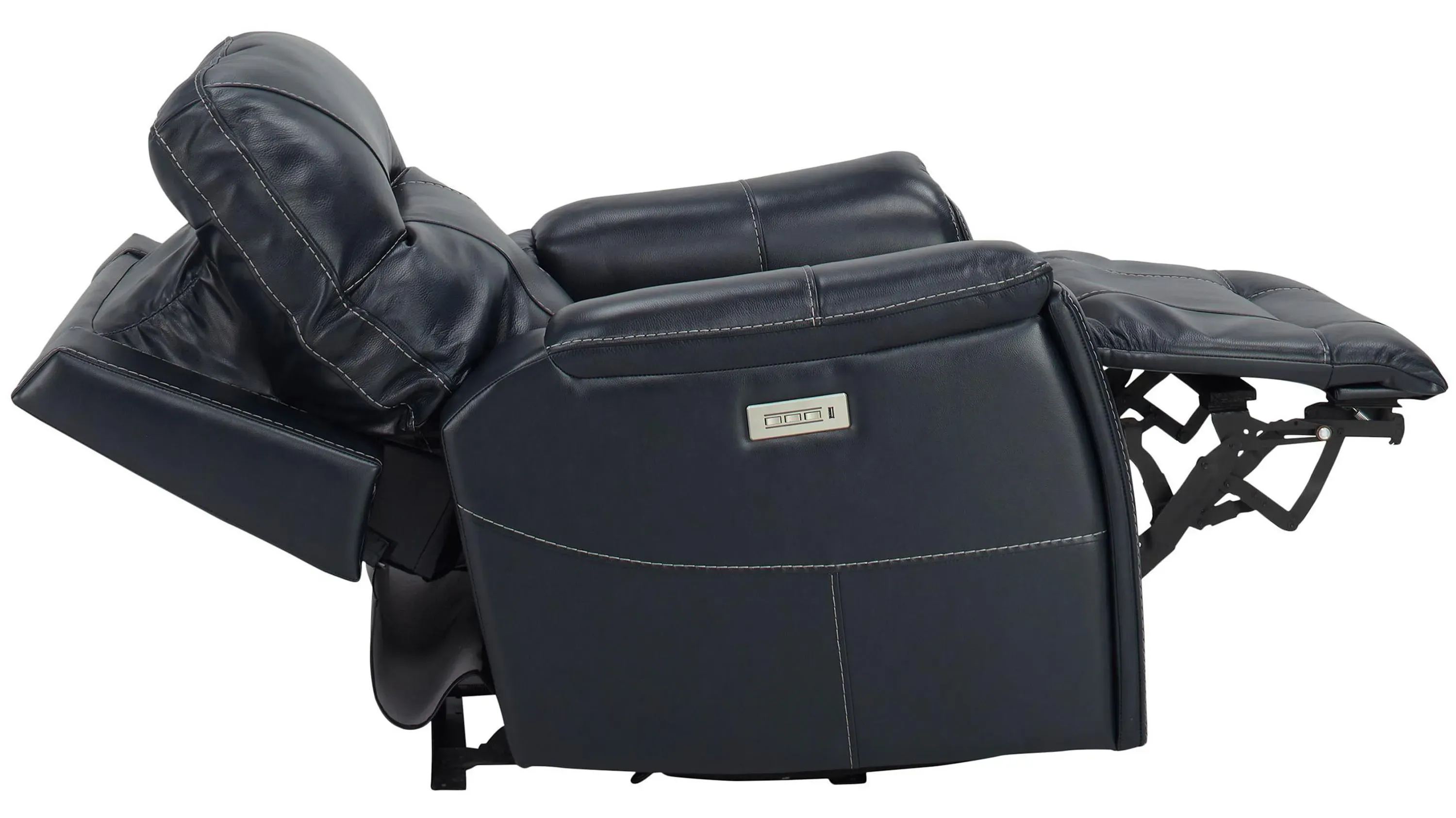 Barnett Leather Layflat Power Recliner w/ Power Headrest and