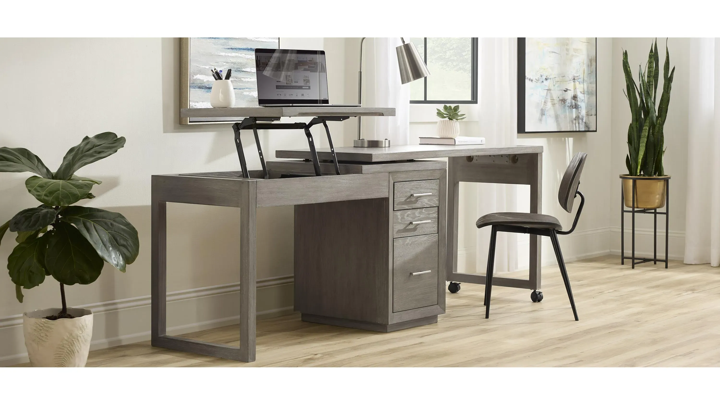 Winfield Swivel Lift-Top L-Desk | Raymour & Flanigan