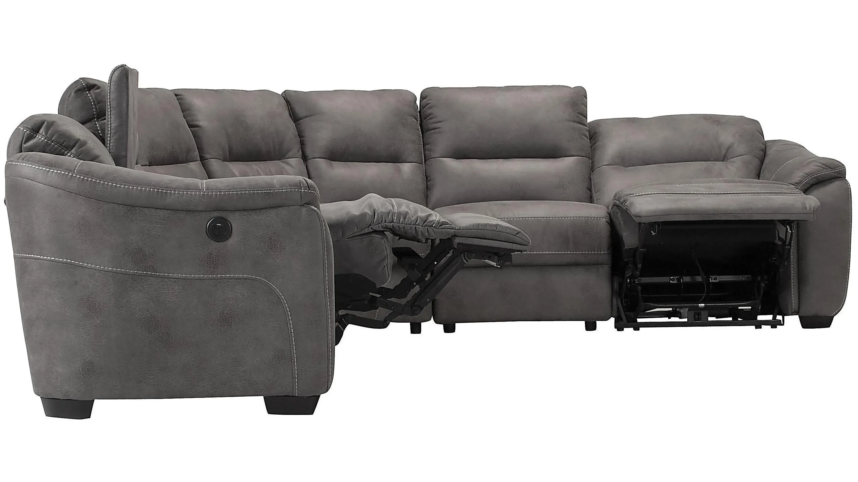 Rockland Microfiber 6-pc. Power Sectional