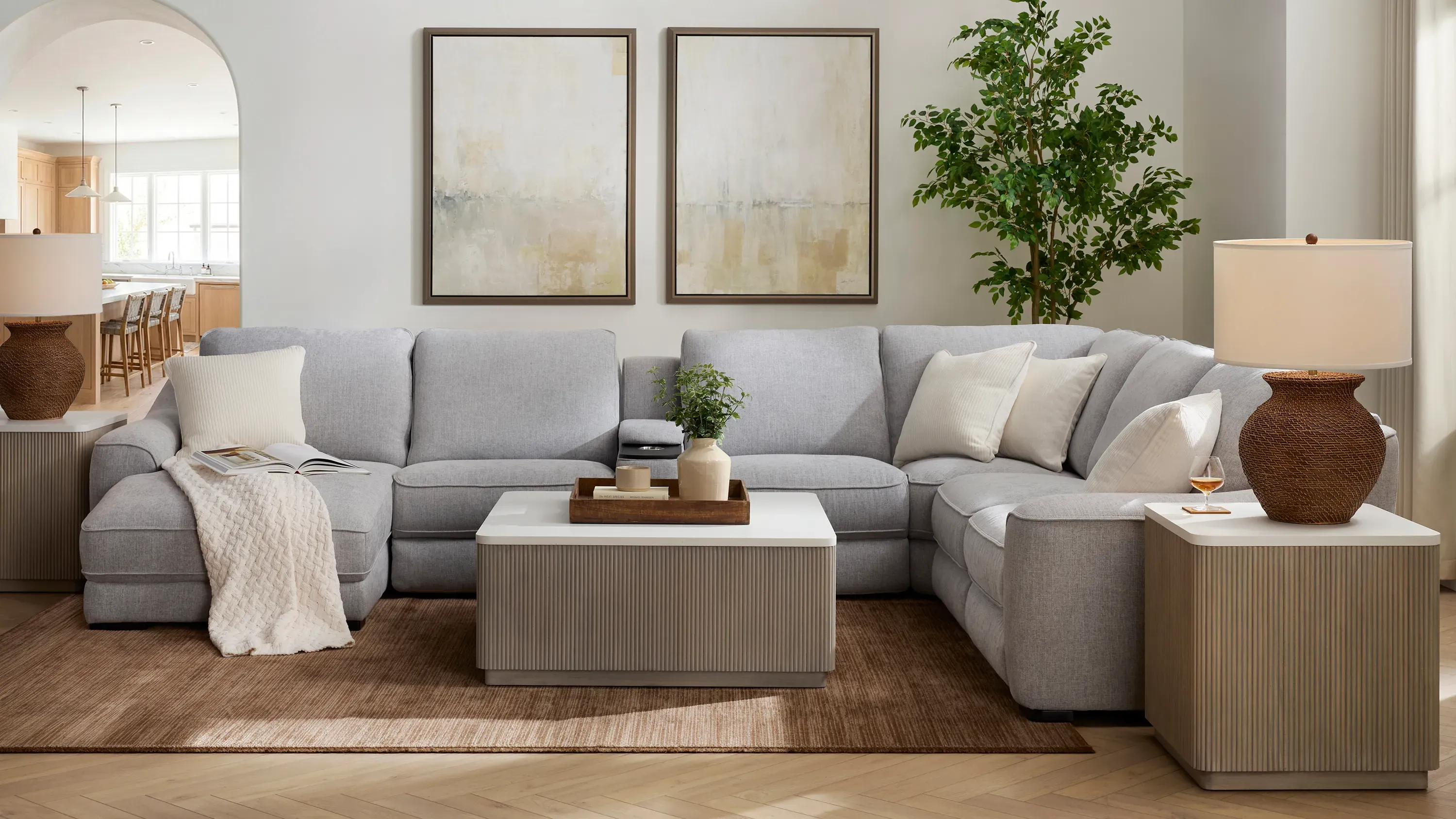Atlas Dual Power 7-pc. Sectional w/ Immersive Audio | Raymour