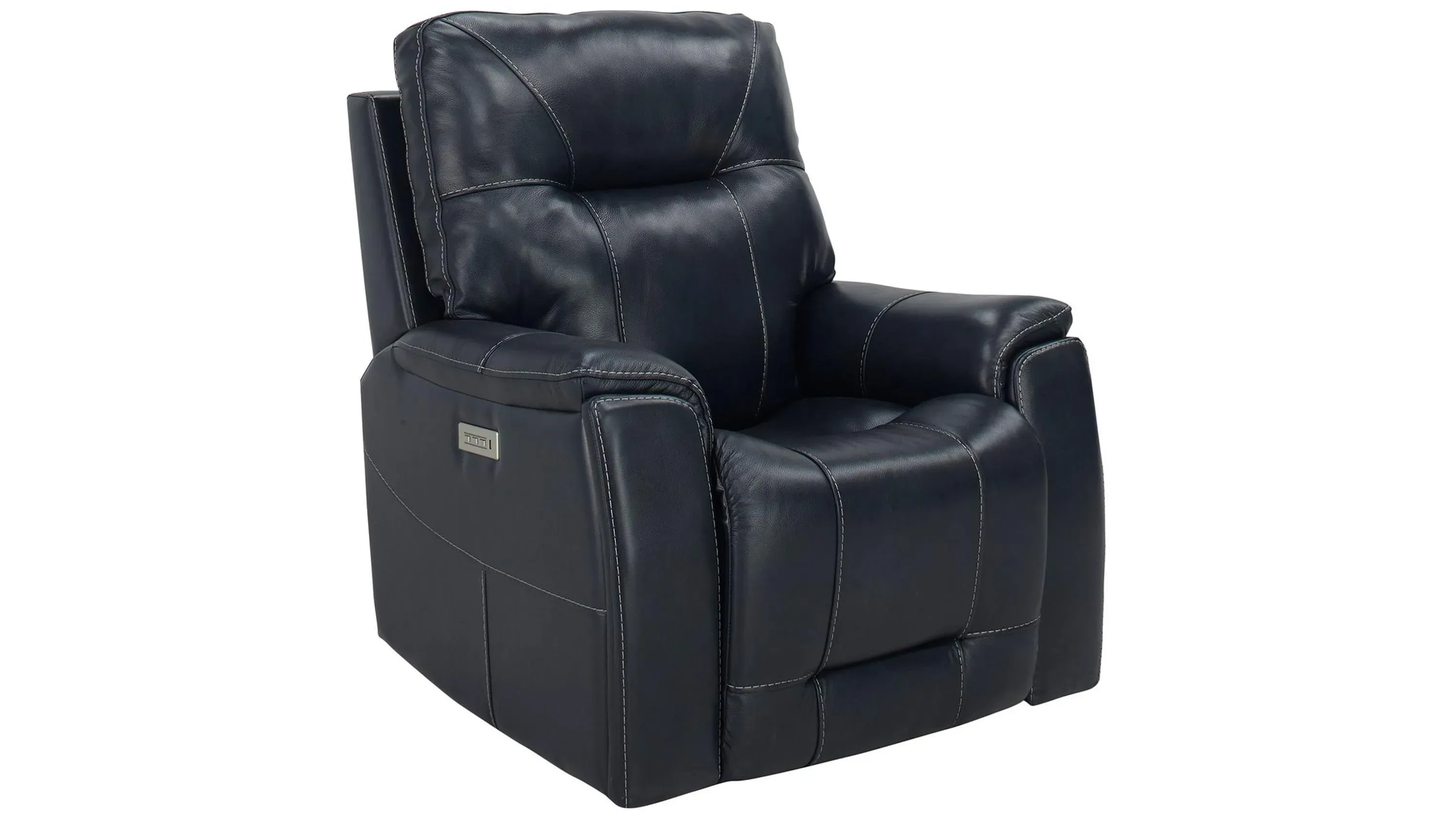 Barnett Leather Layflat Power Recliner w/ Power Headrest and