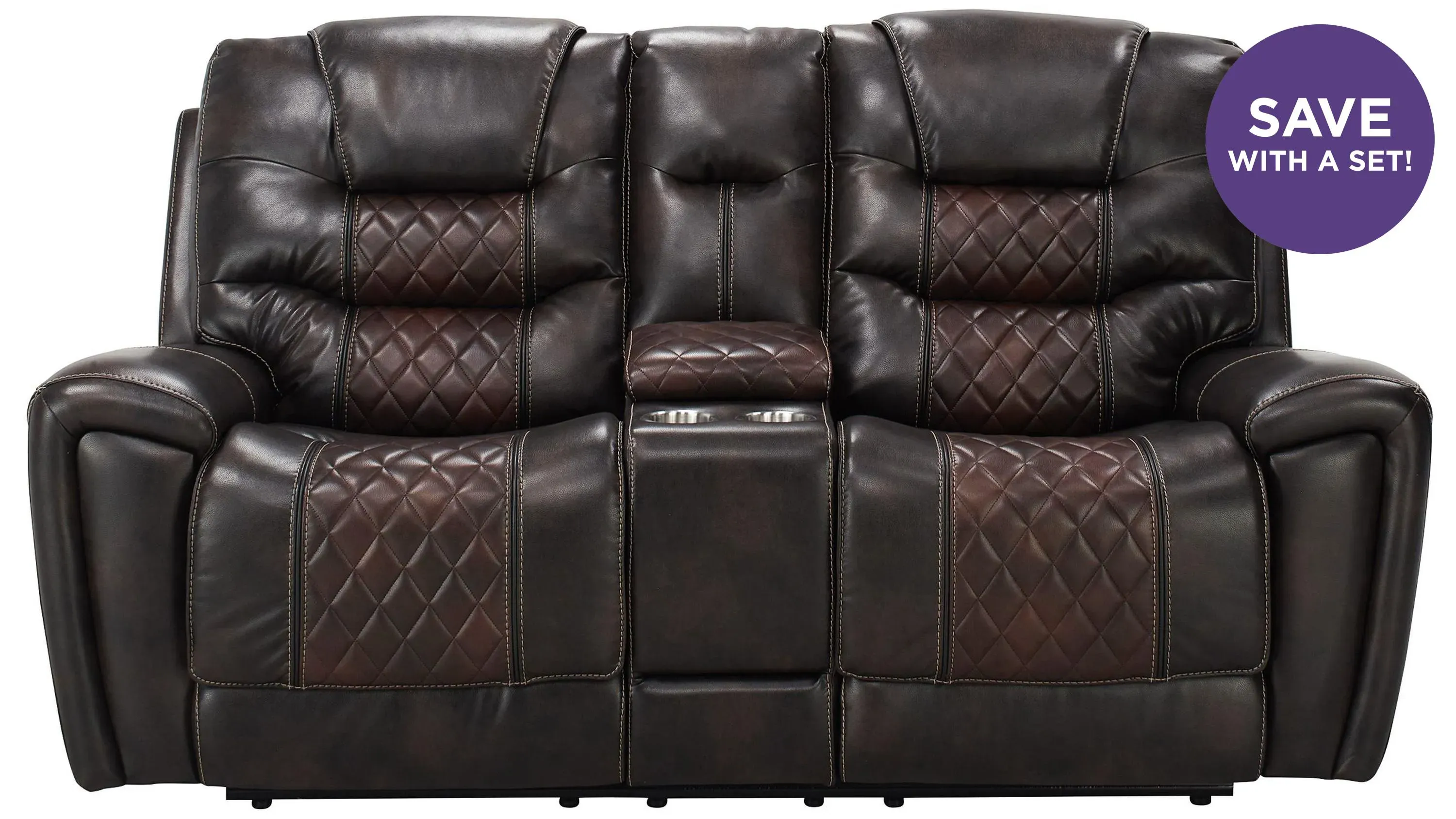 Corrigan Reclining Console Loveseat | Raymour & Flanigan