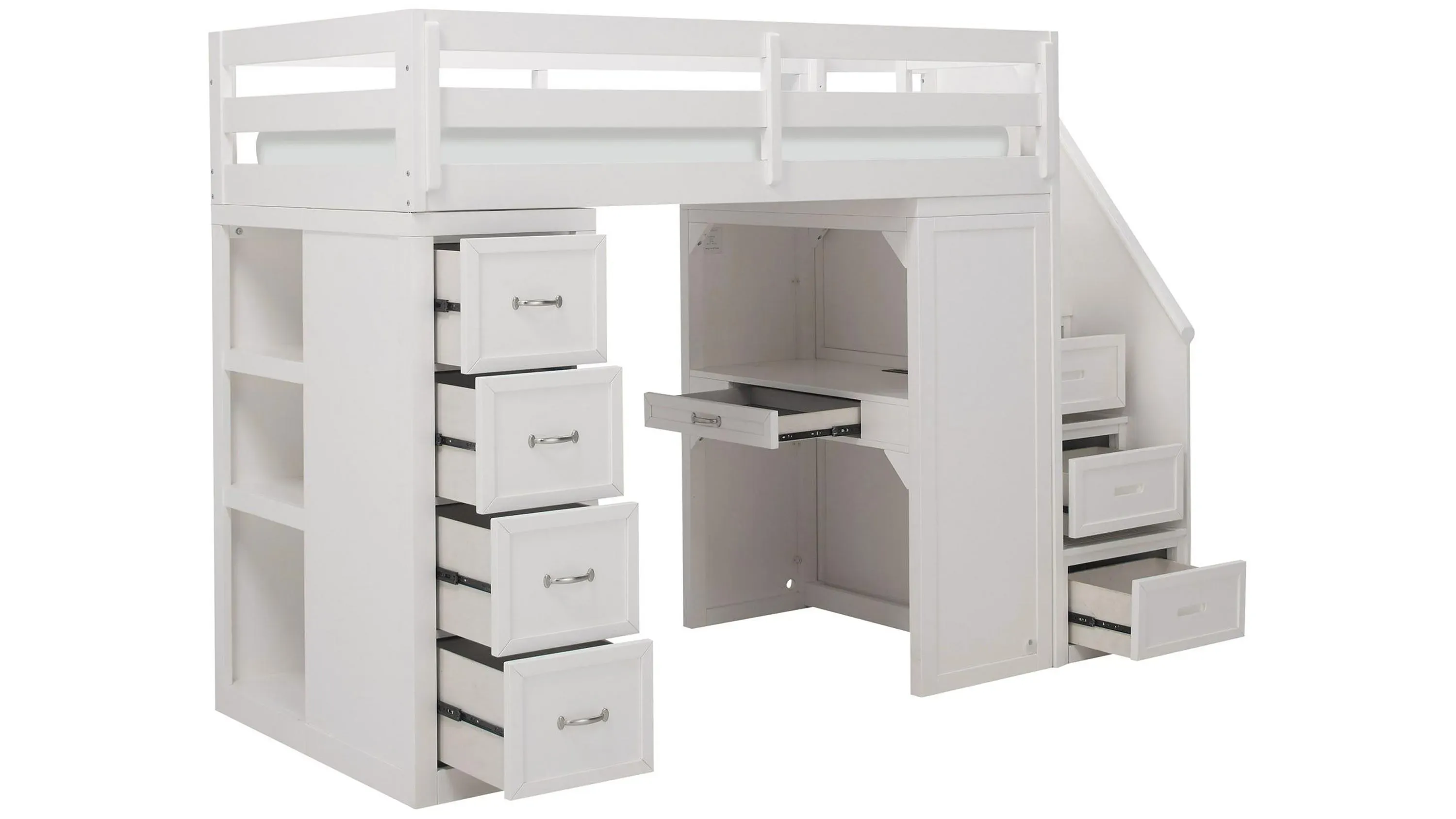 Barlow Twin Reversible Loft Bed w/ Stairs