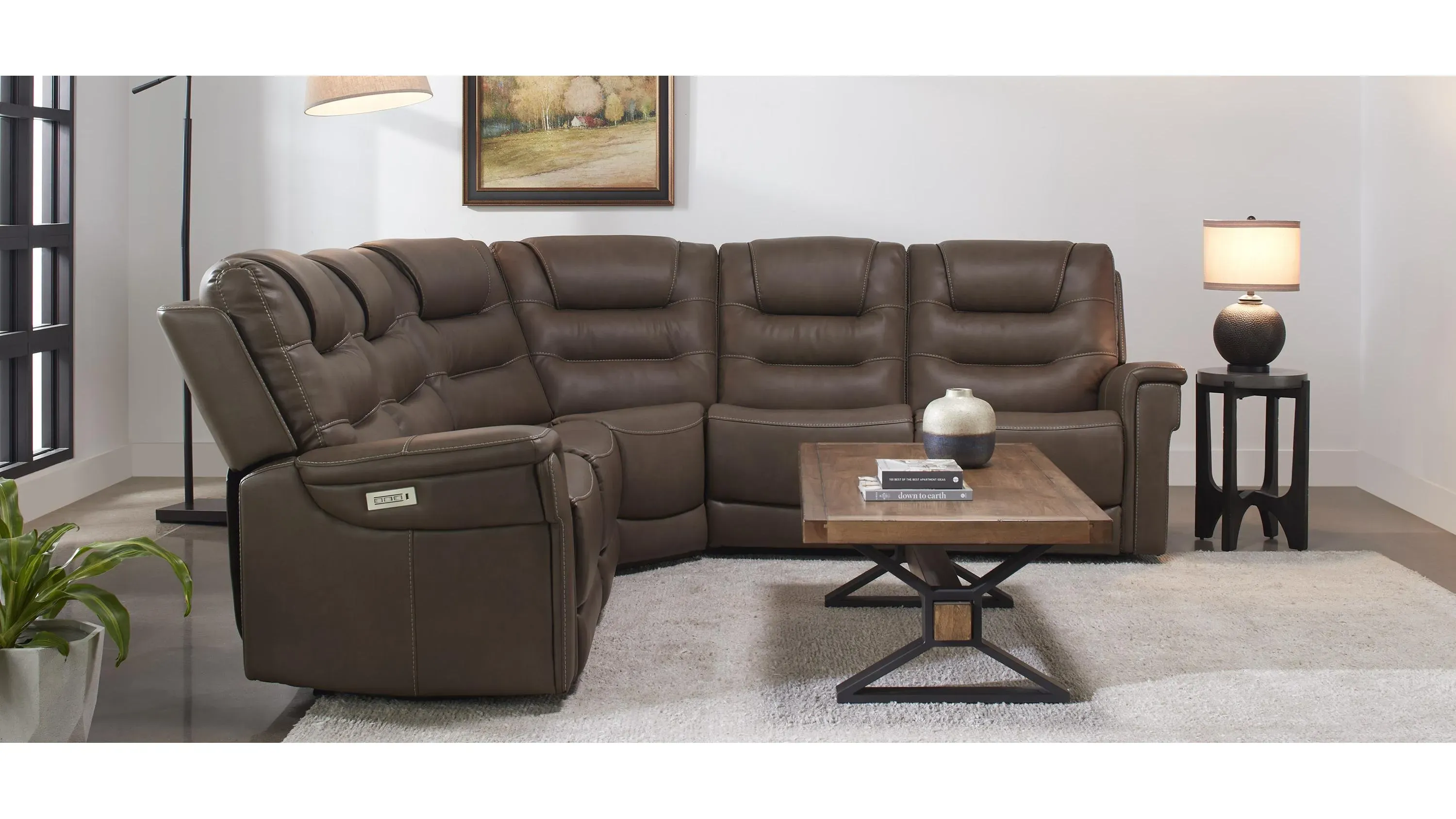 Danbury 5-pc. Power Sectional w/ Power Headrest and Lumbar Support