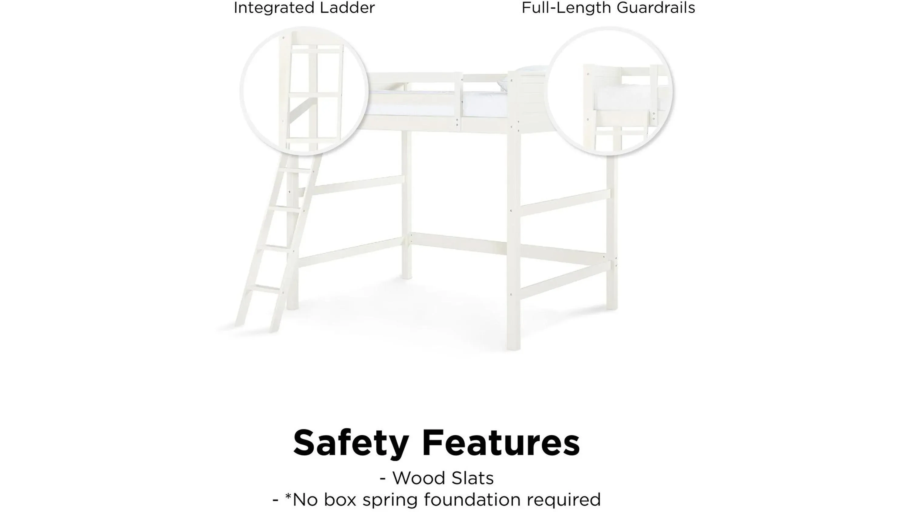 Atwater Living Carlson Wooden Full Loft Bed for Kids