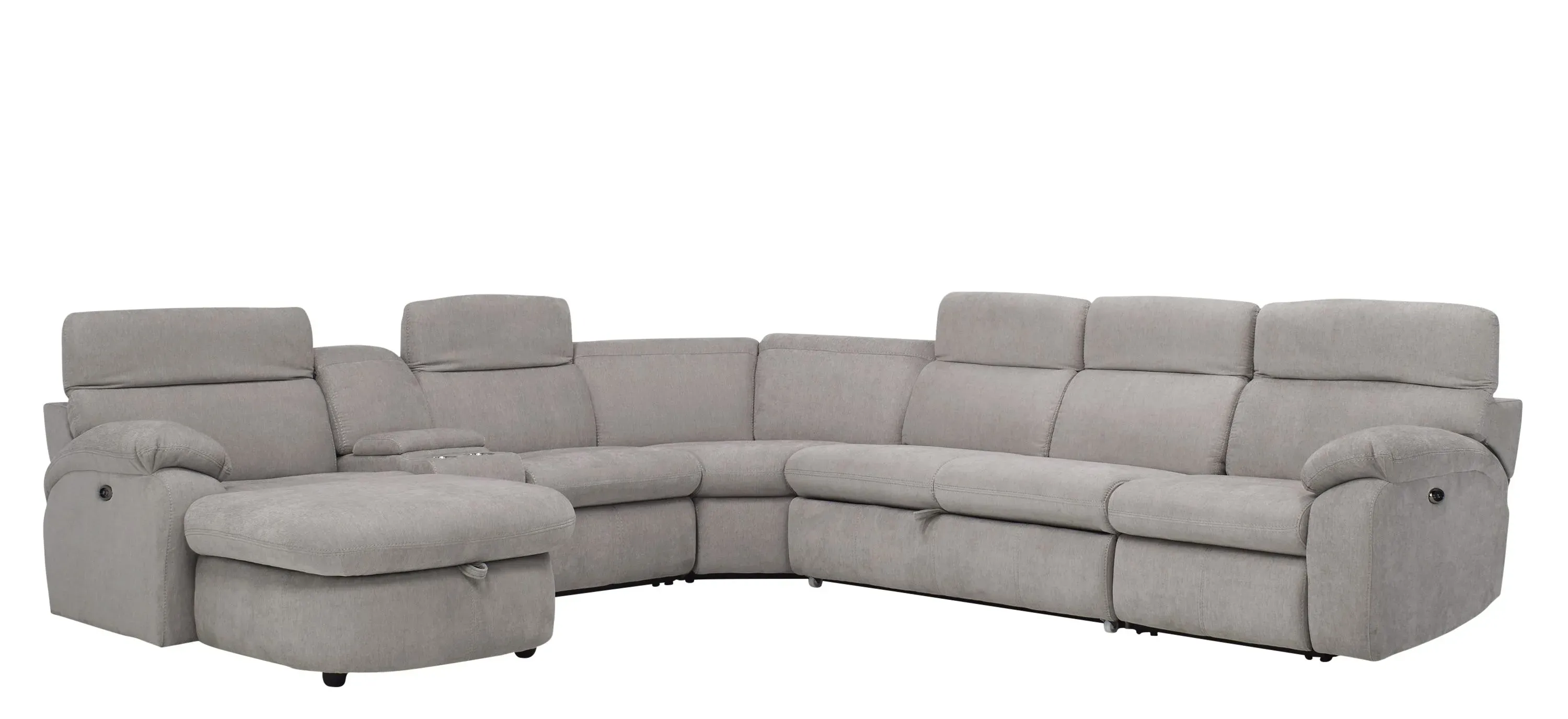 Enbright Microfiber 6-pc. Power-Reclining Sectional w/ Pop