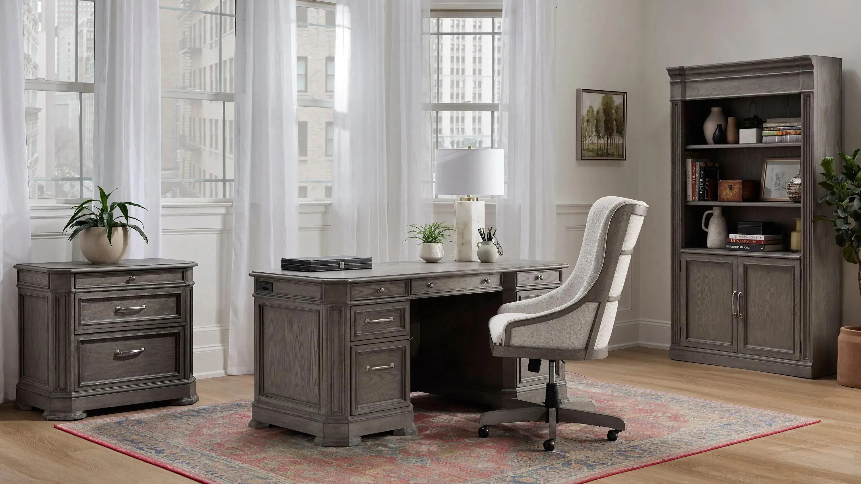 Crystal Falls 4 pc. Excutive Desk Home Office Set