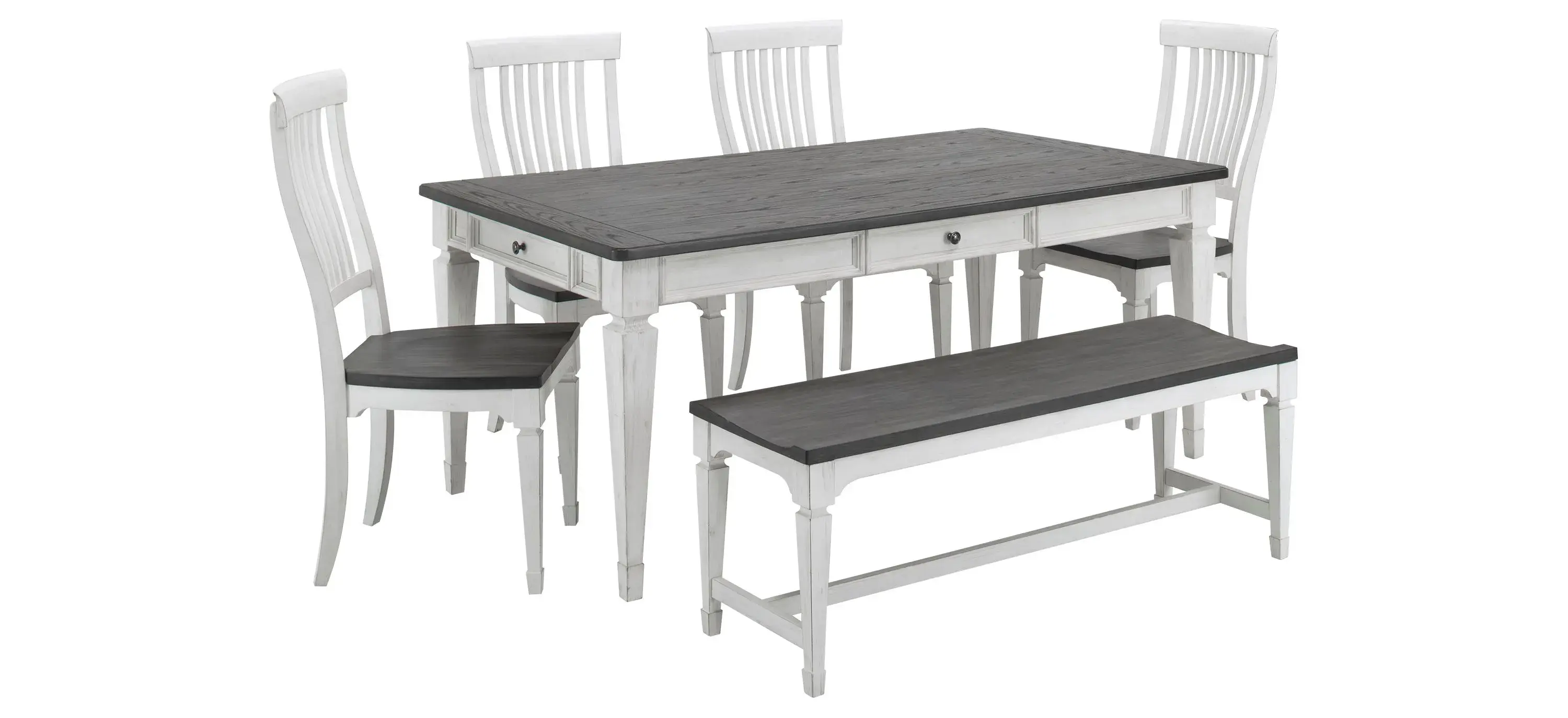 Shelby 6 pc. Dining Set w Bench Raymour Flanigan