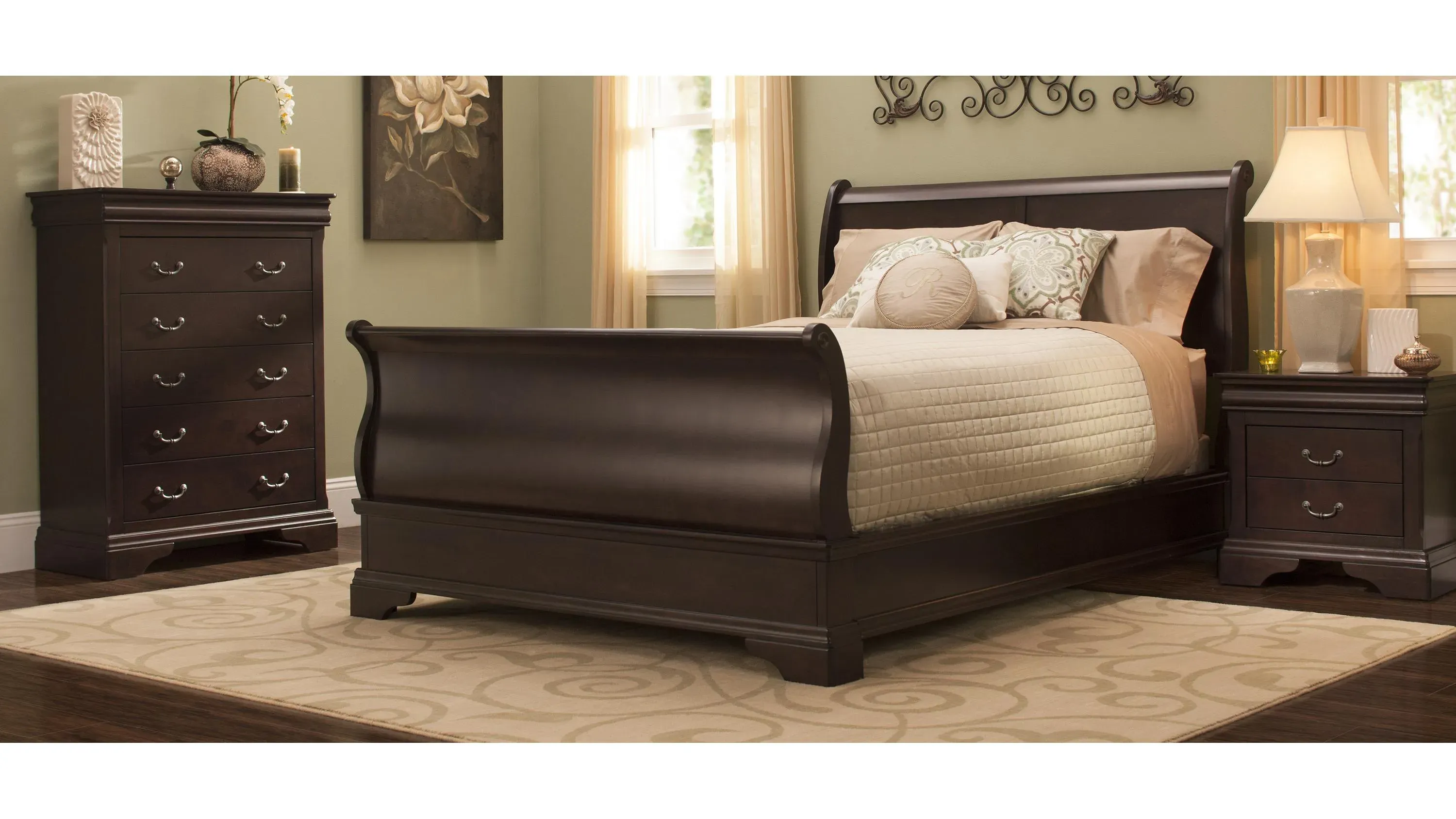 Charleston Sleigh Bed
