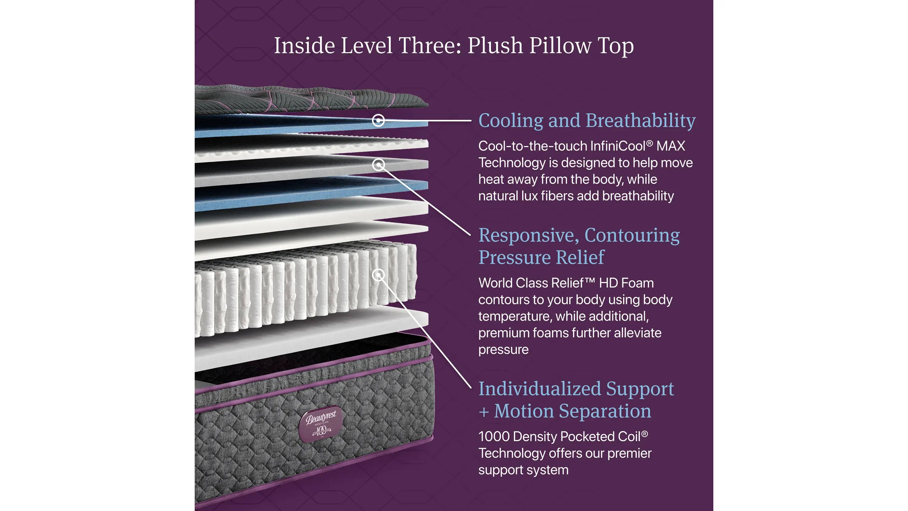 Beautyrest World Class Level Three Plush Pillow Top Mattress
