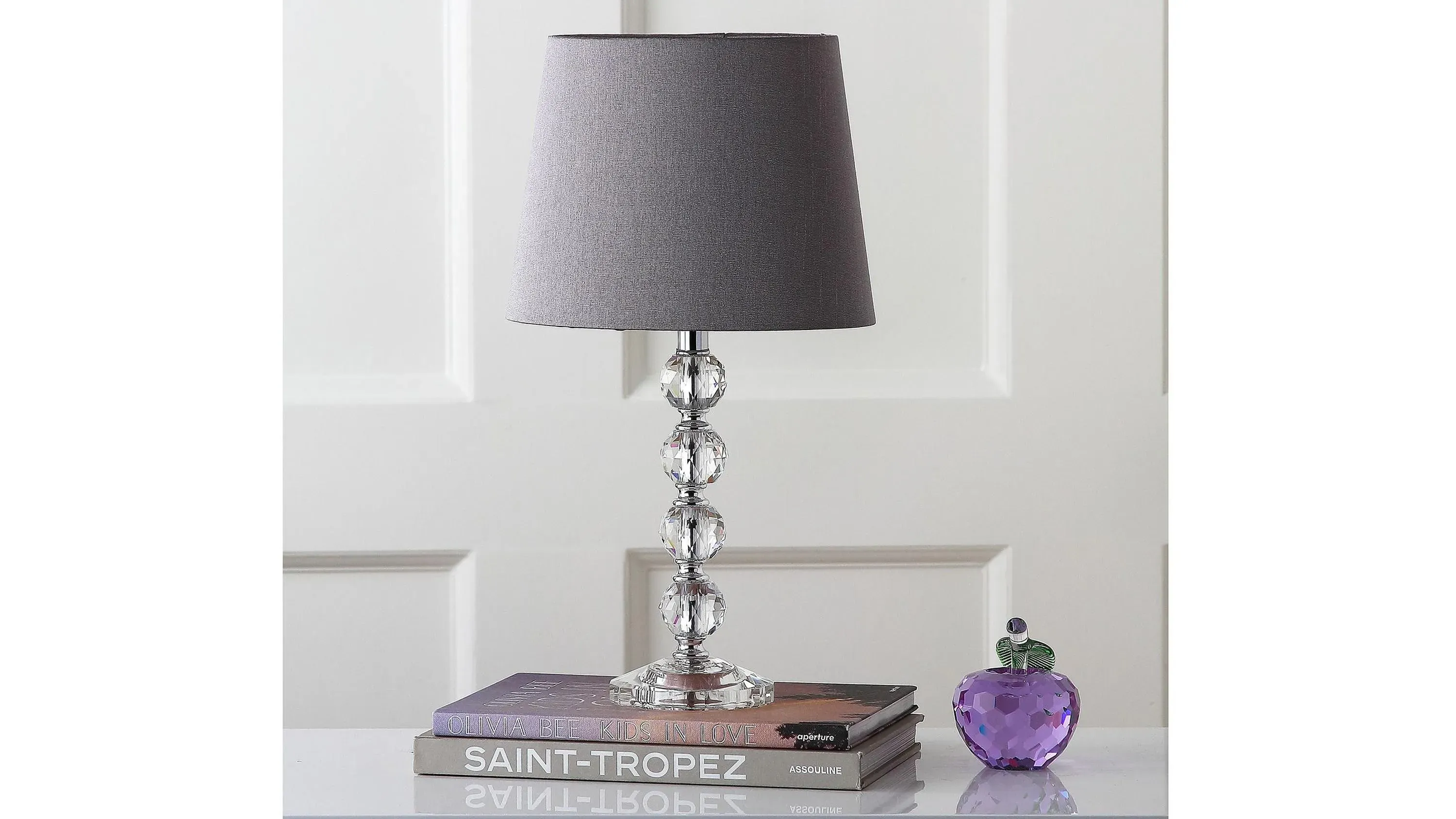 Safavieh Nola Stacked Crystal Ball Table Lamp Clear, image size:3000x1688