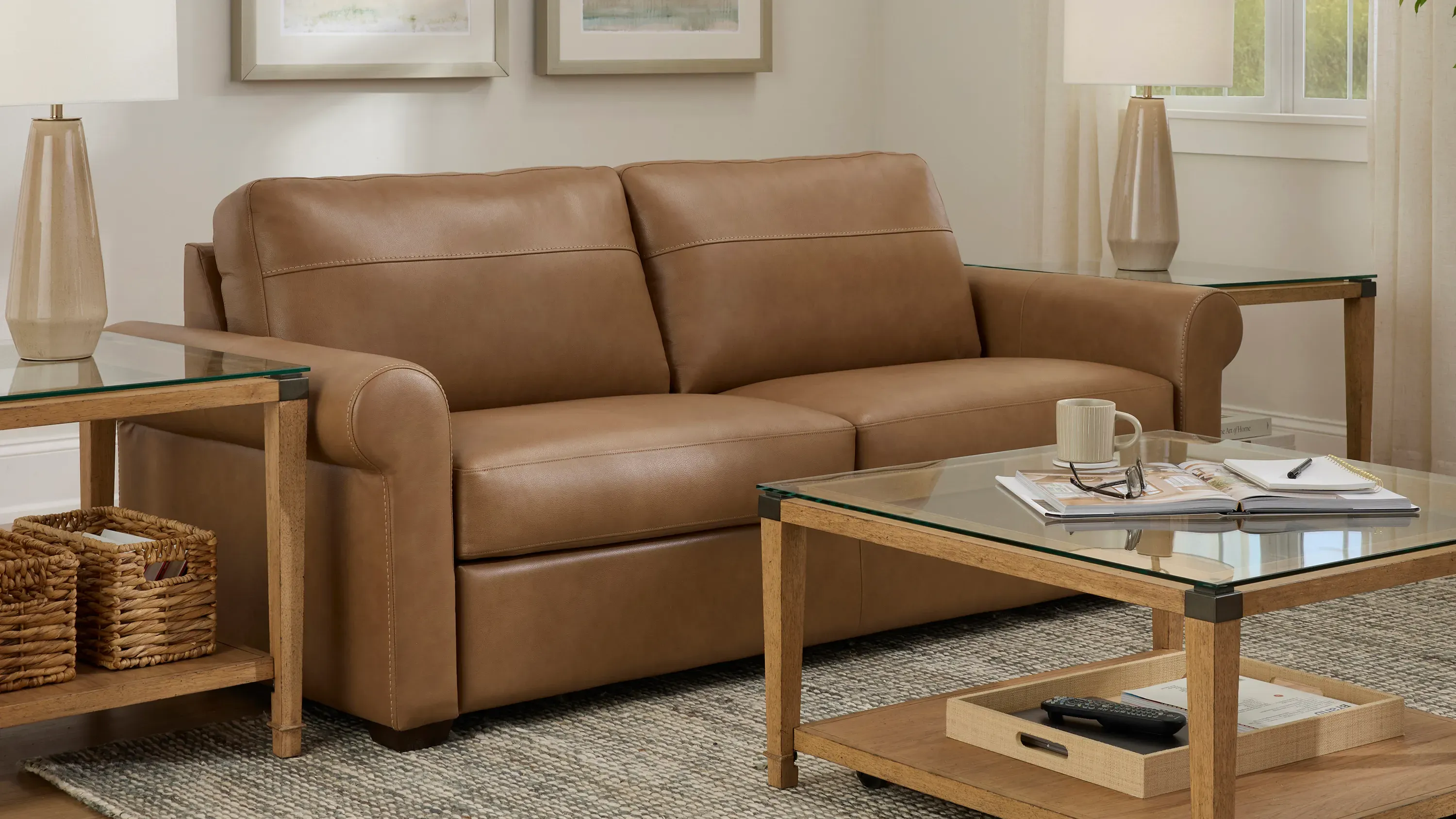 Harley 2-pc. Leather Queen Sleeper | Raymour & Flanigan