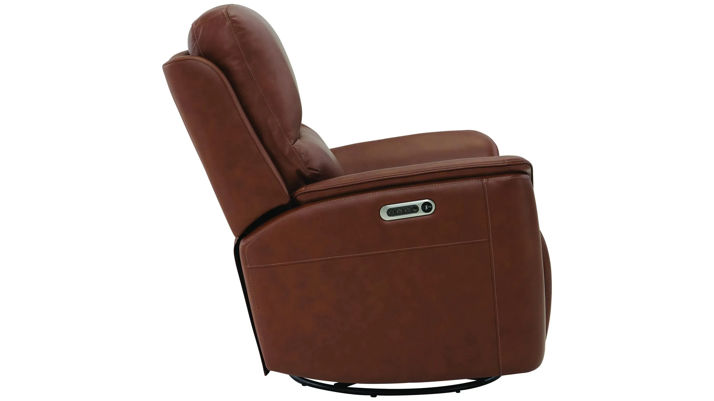 Henrick Triple Power Leather Swivel Glider Recliner | Raymour