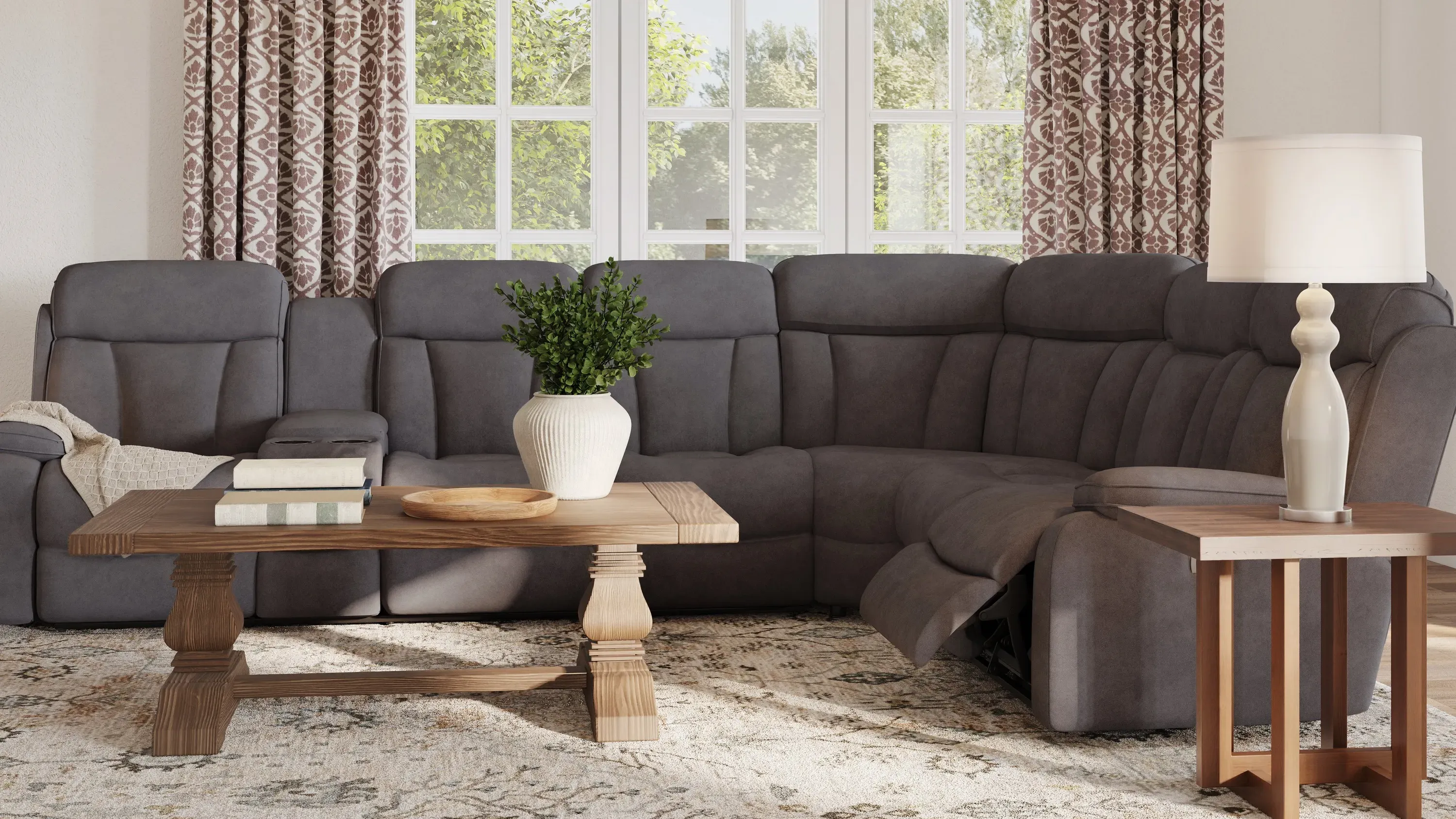 Connell 4-pc. Power-Reclining Sectional Sofa w/ Heat and Massage