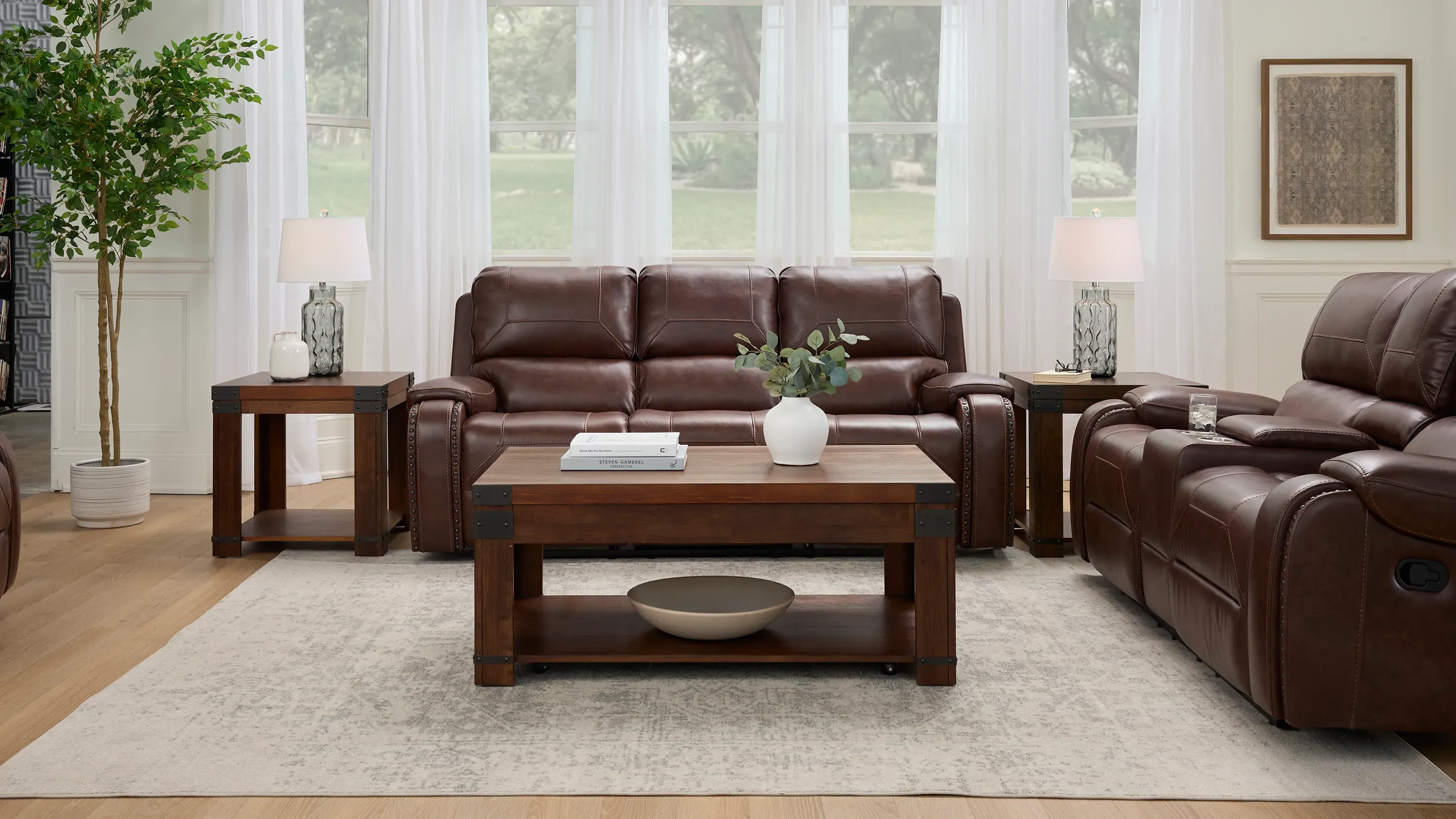 Landon Reclining Glider Console Loveseat | Raymour & Flanigan