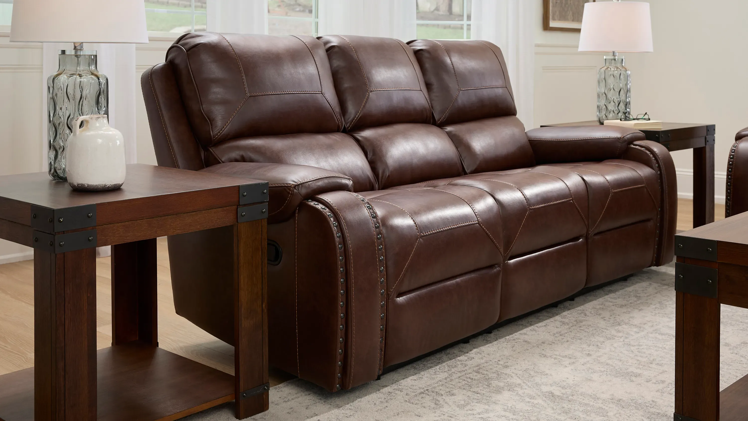 Landon Reclining Sofa w/ Drop Down Table