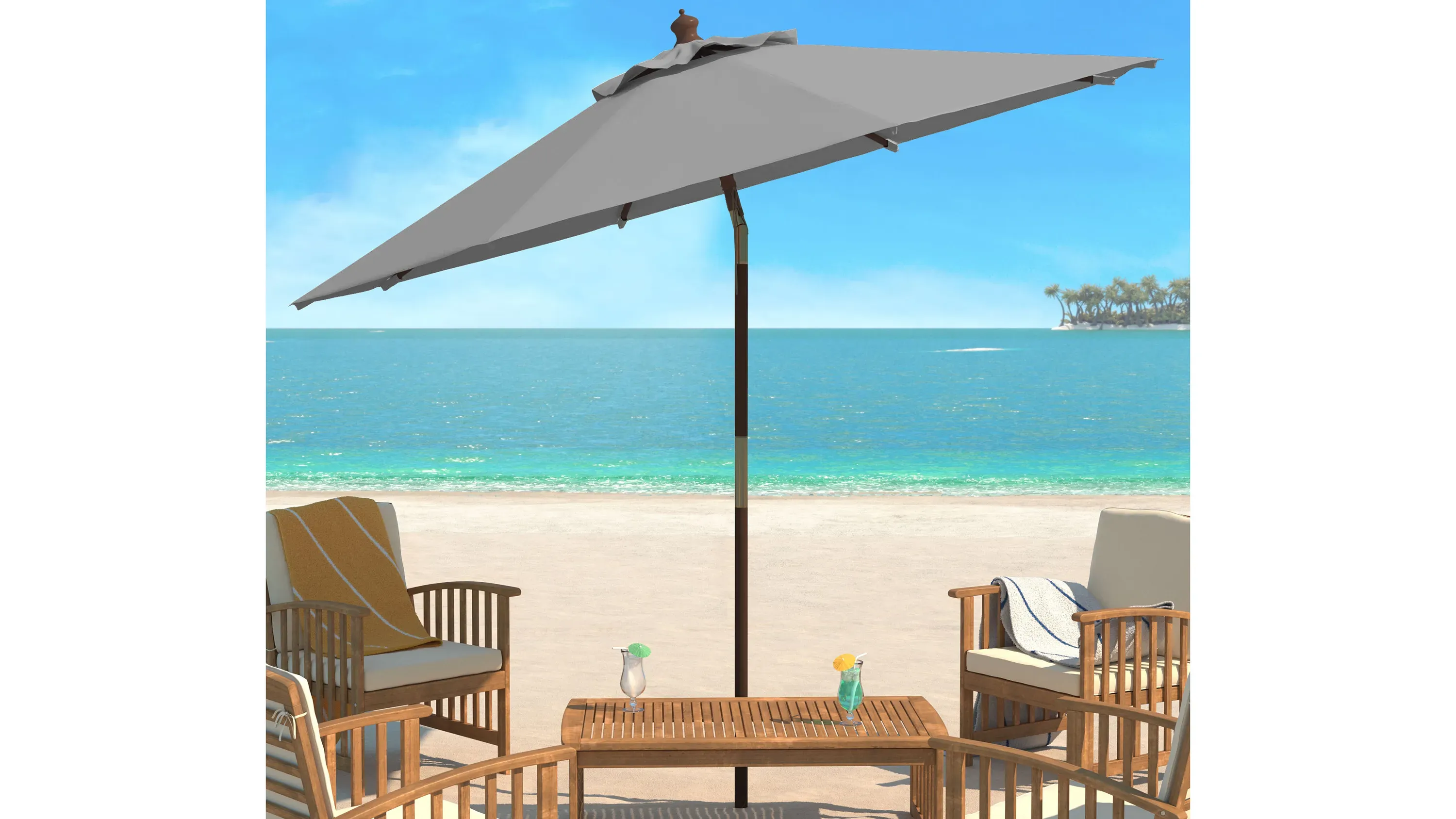 bumblr patio umbrella Bumblr Rectangular Patio Umbrella 6.5x10ft Outdoor Jamaica