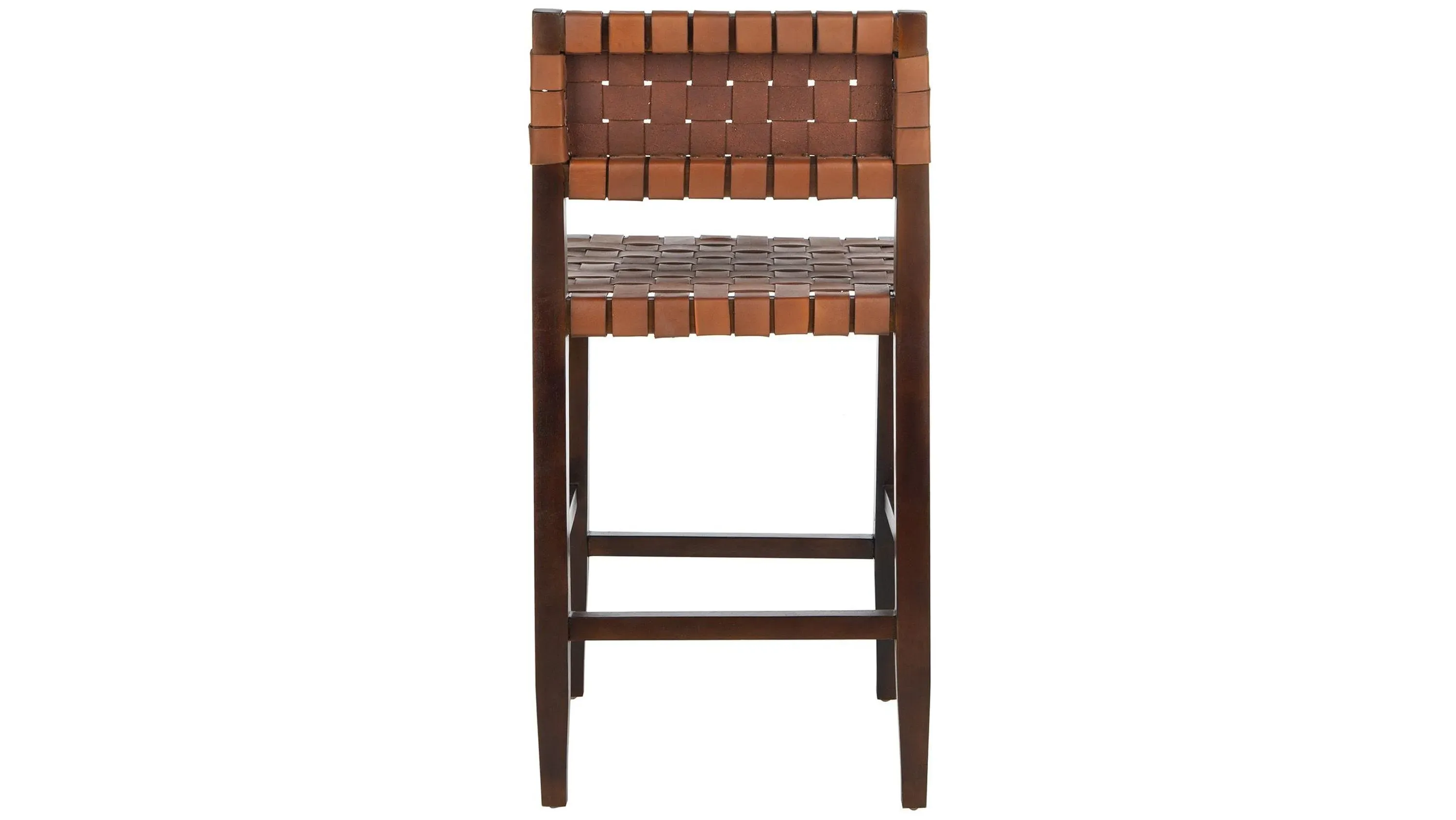 Lamar Woven Leather Counter Stool | Raymour & Flanigan