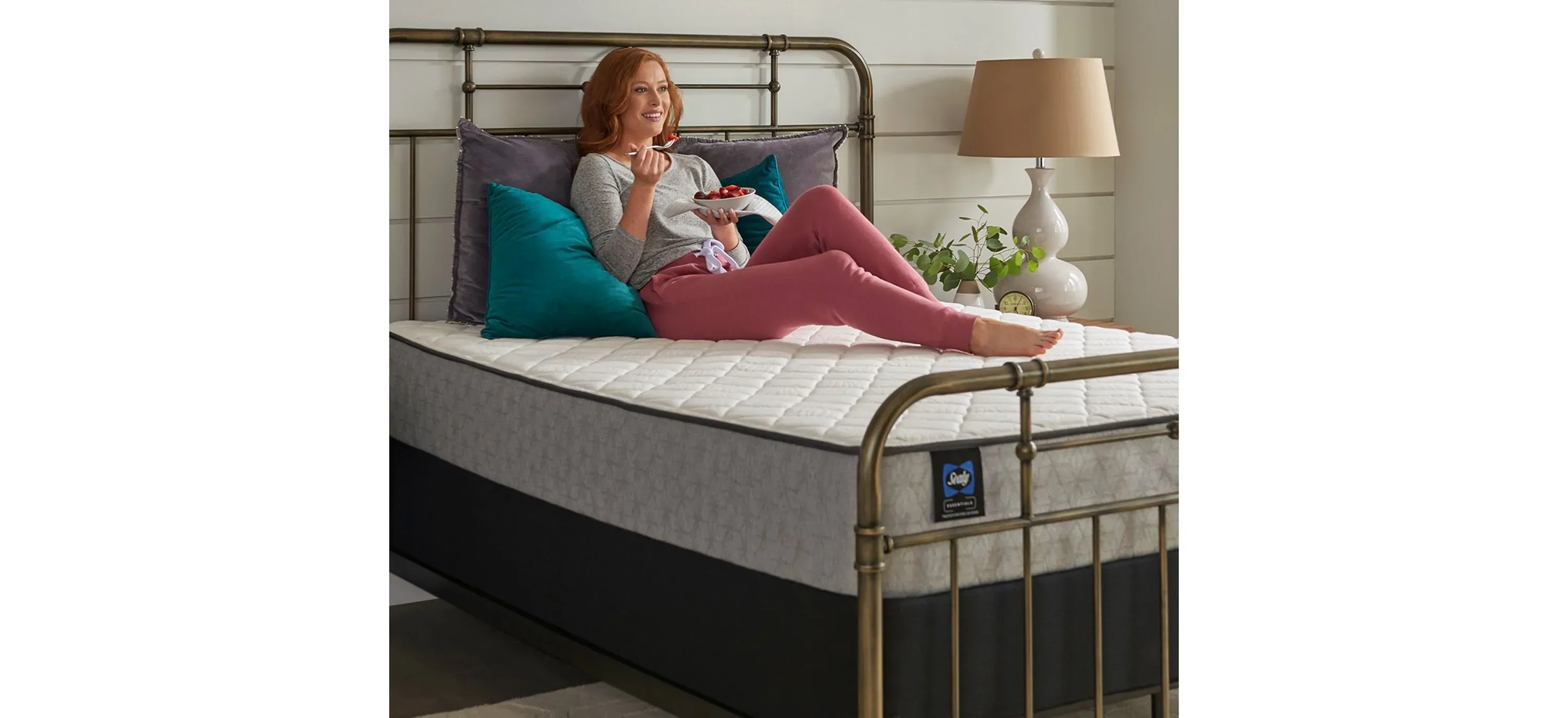 Sealy Essentials Autumn Ash Plush Mattress in White Mattress